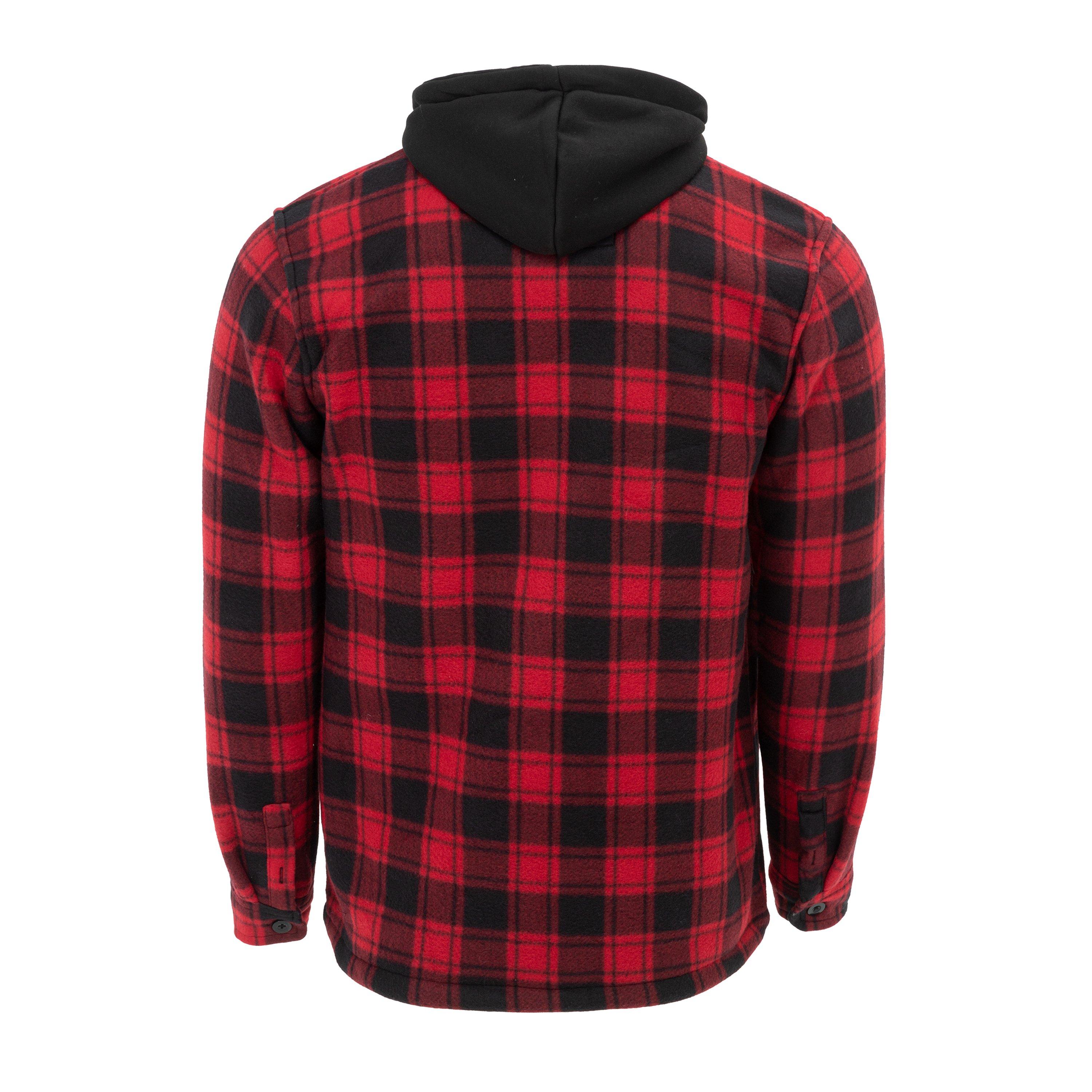 Red - Lonsdale - Men's  Hooded Long Sleeve Sherpa Jacket - 2