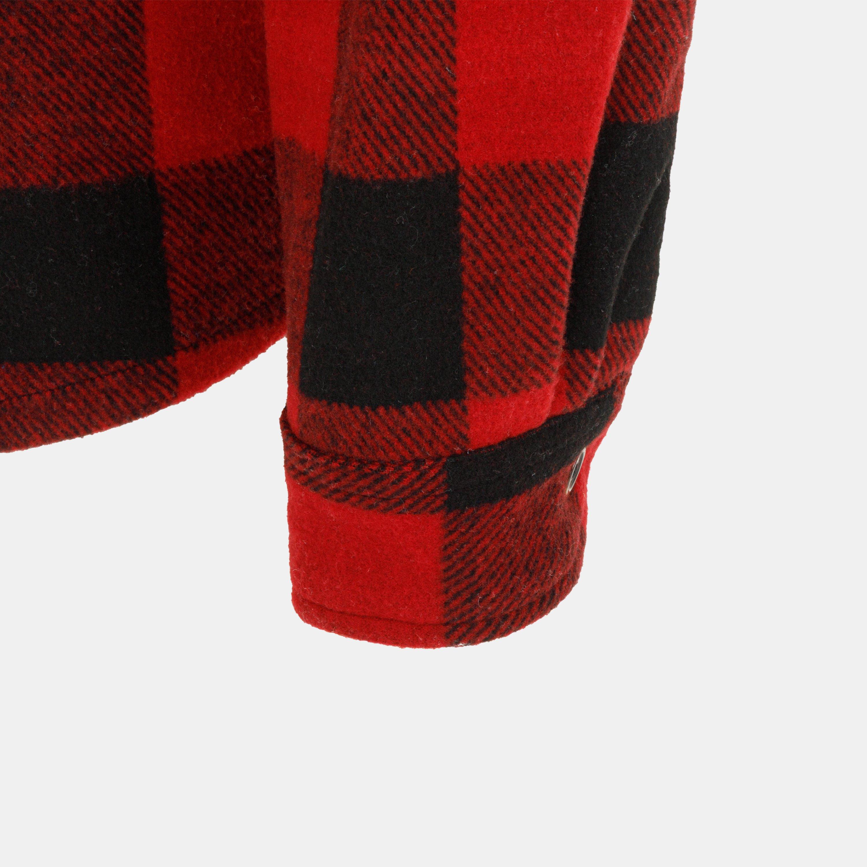 Red/Black - Lonsdale - Men's  Hooded Long Sleeve Sherpa Jacket - 5