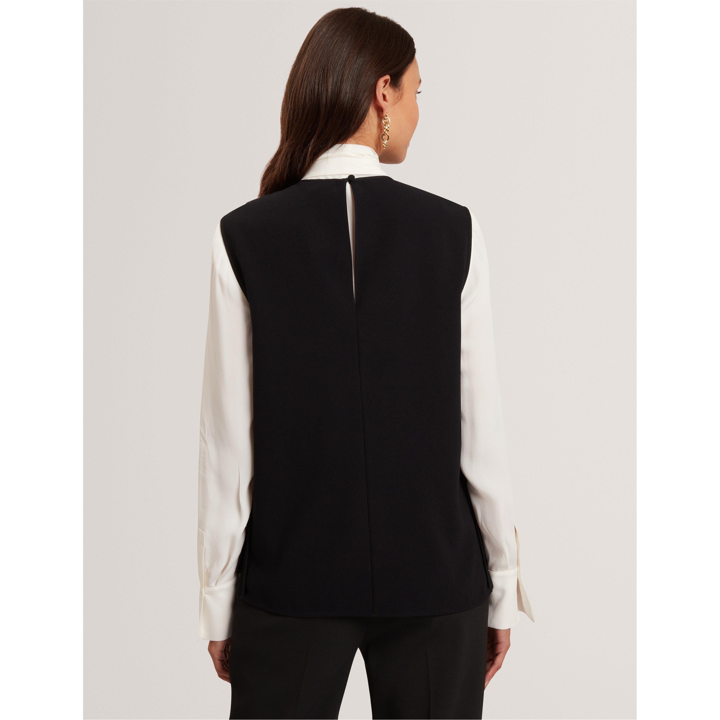 Black - Ted Baker - Women's Woven Sleeveless Shirt - 3