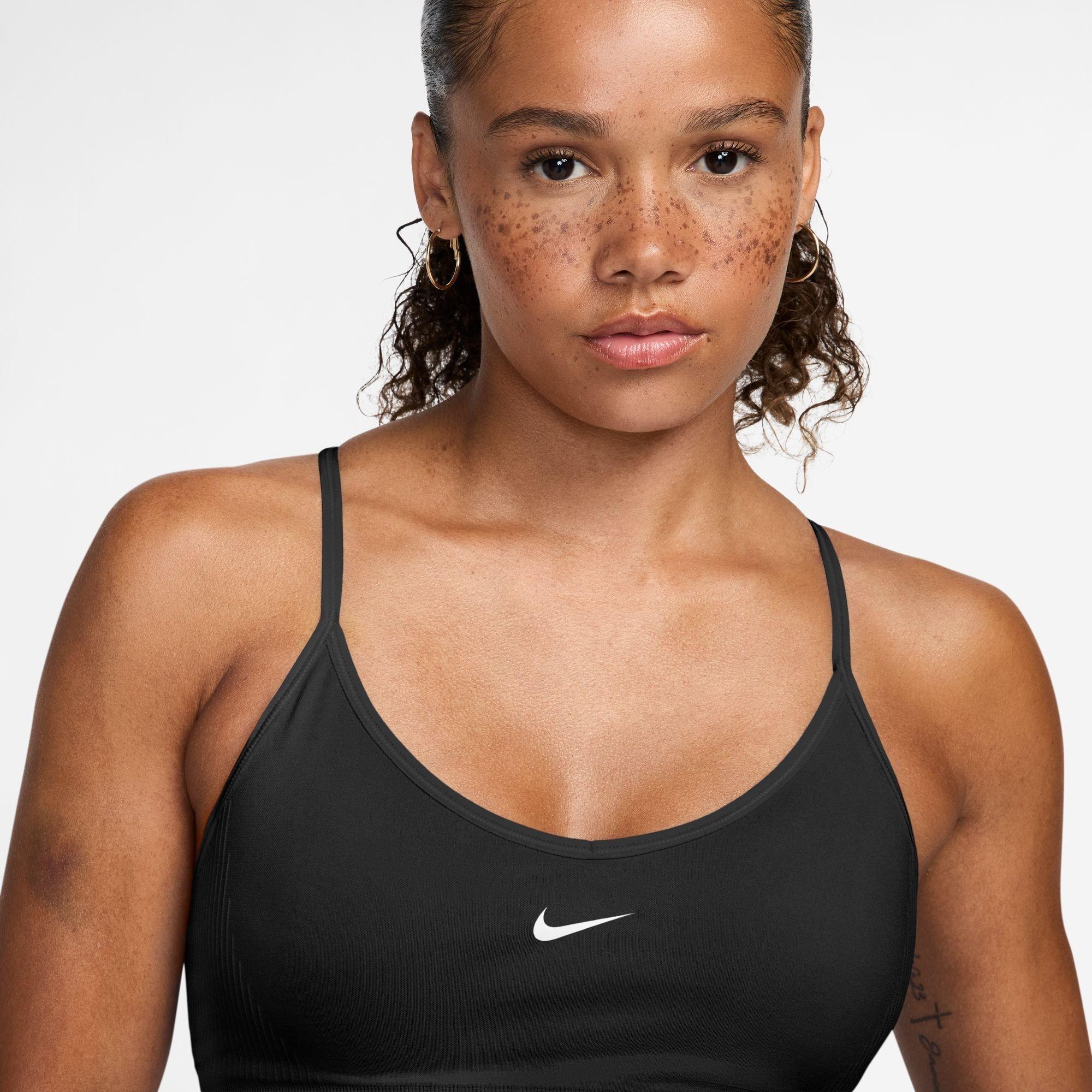 Black/White - Nike - Women's Medium Impact Non Wired Sports Bra - 3