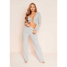 Missy Empire & Match Ribbed Twist Front Crop Top