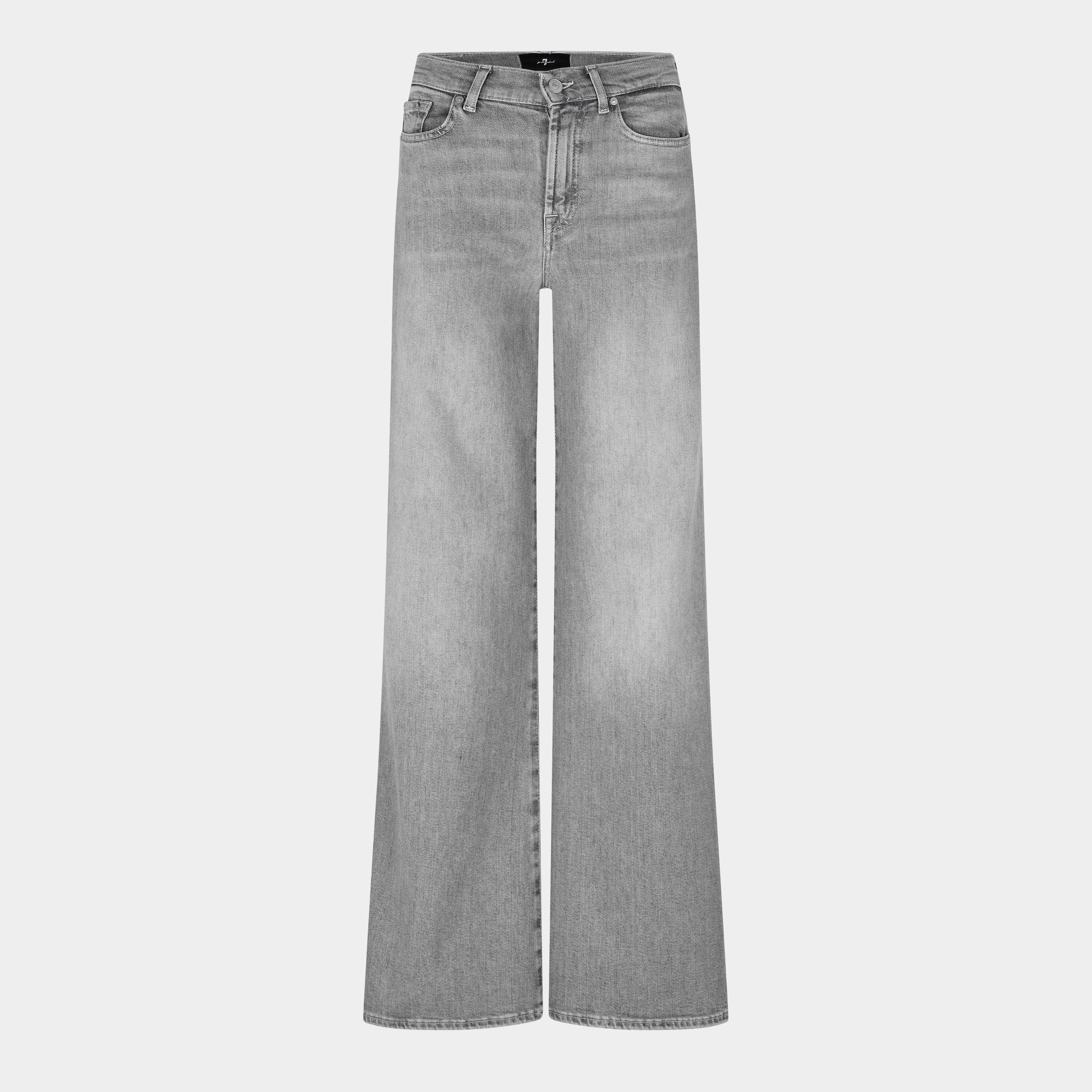 Grey - 7 For All Mankind - Women's Lotta Wide Leg Jeans - 1
