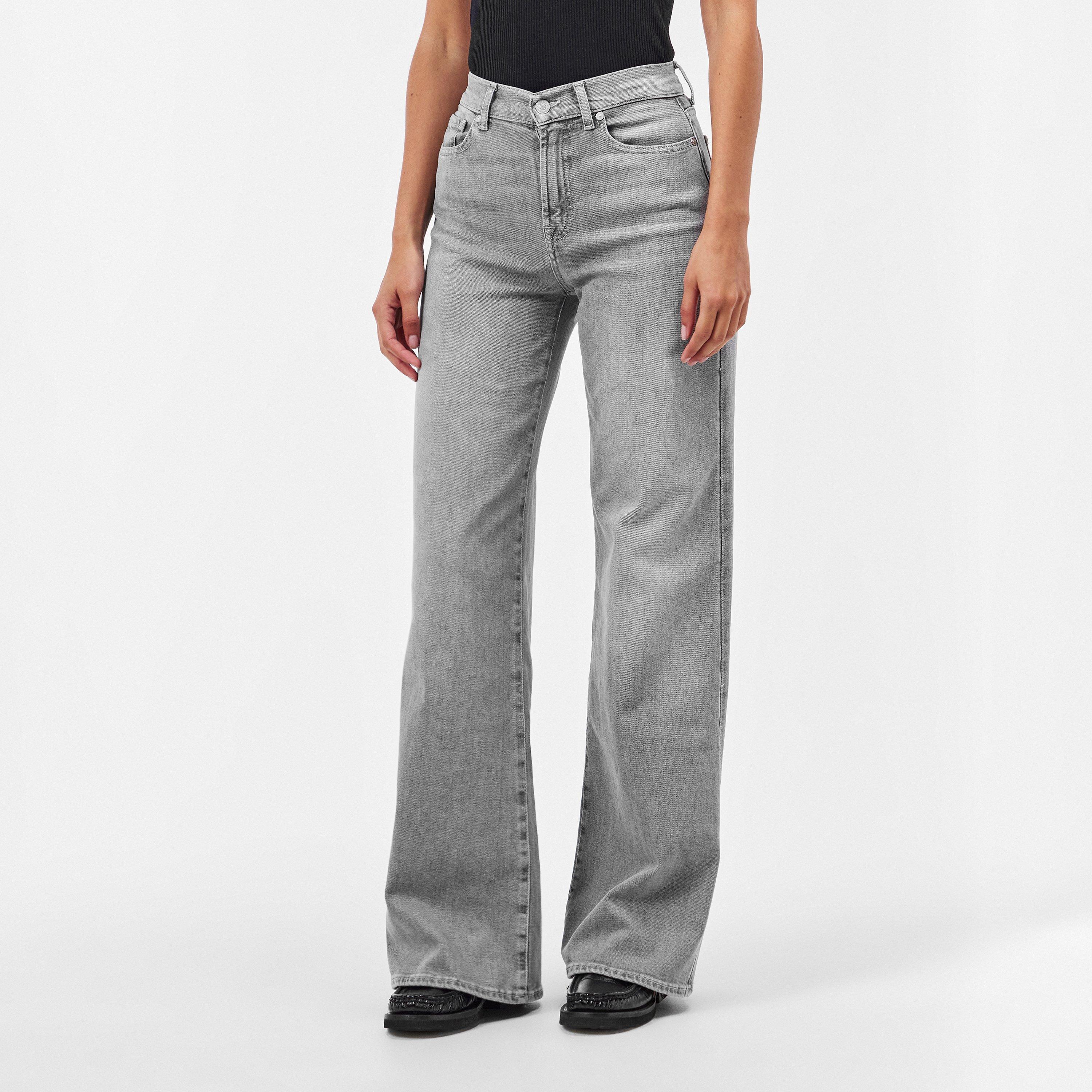 Grey - 7 For All Mankind - Women's Lotta Wide Leg Jeans - 3