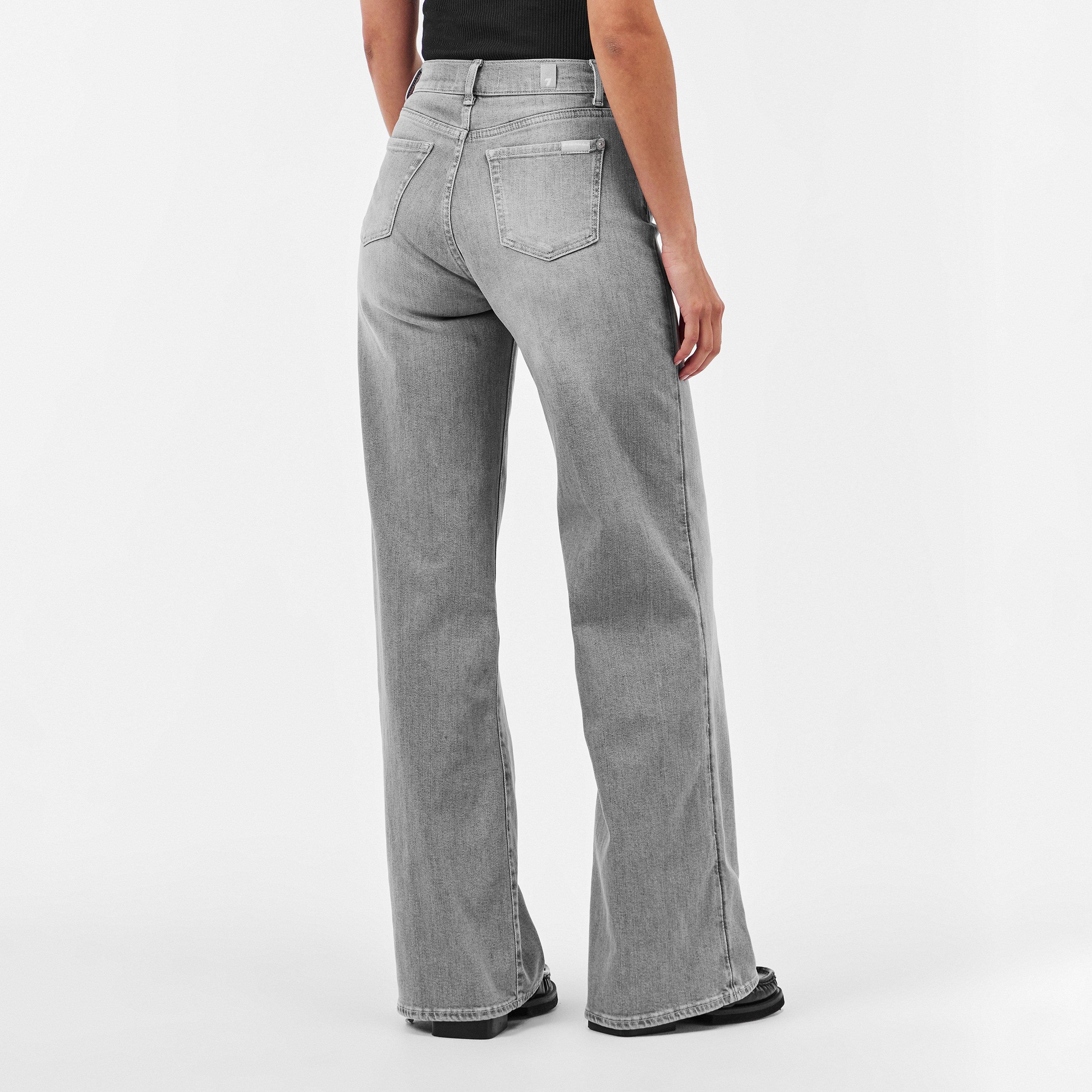 Grey - 7 For All Mankind - Women's Lotta Wide Leg Jeans - 4