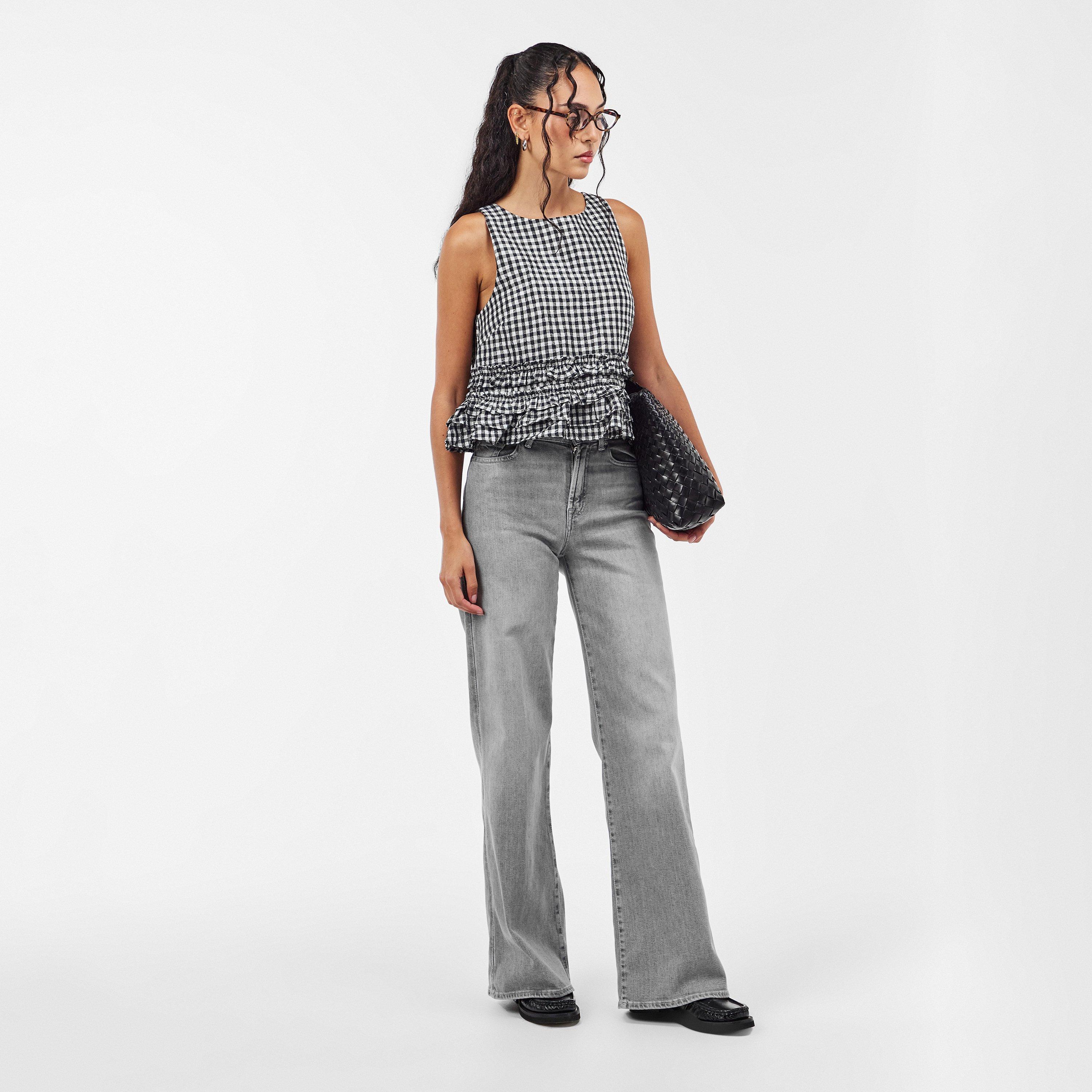 Grey - 7 For All Mankind - Women's Lotta Wide Leg Jeans - 6