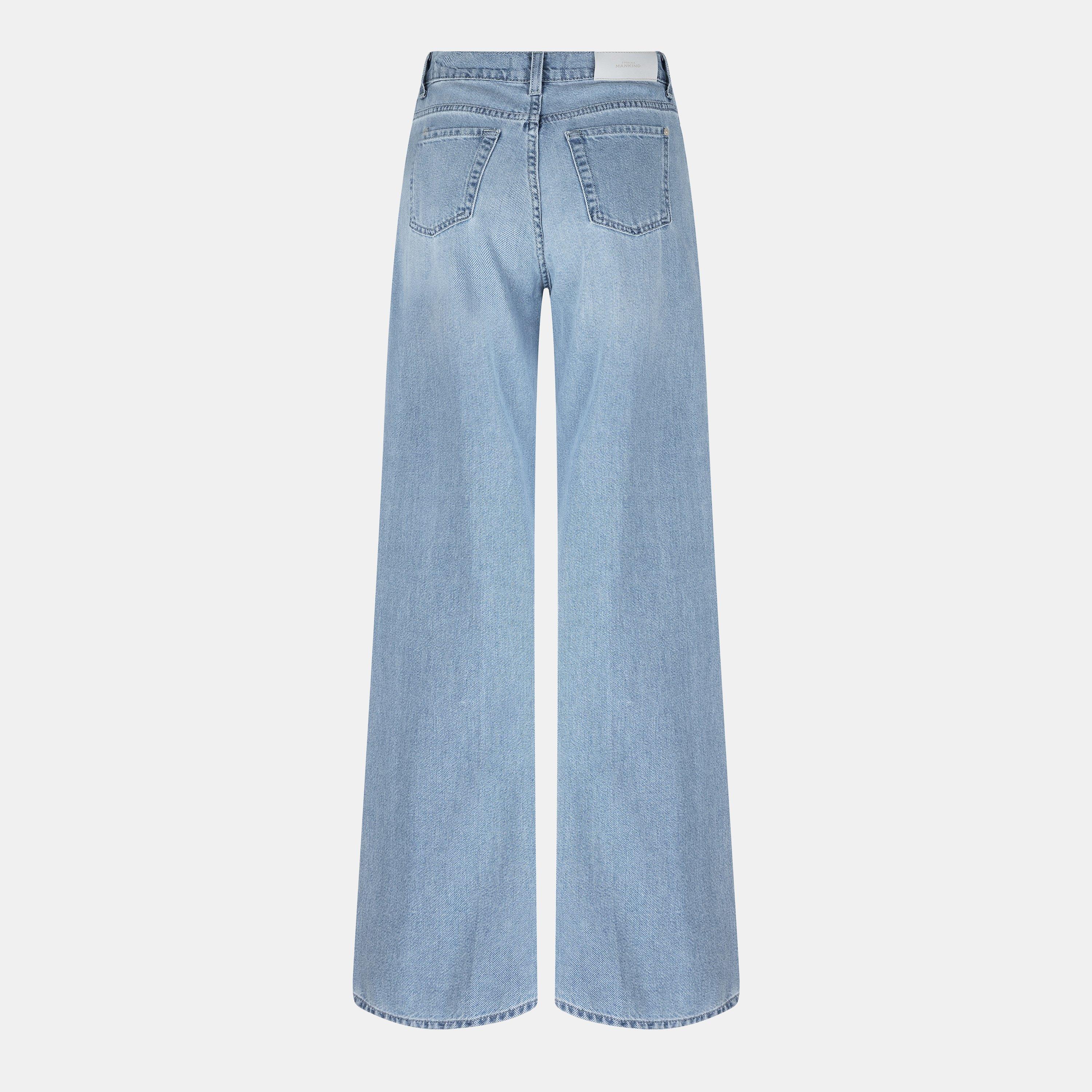 Light Blue - 7 For All Mankind - Women's Lotta Wide Leg Jeans - 2