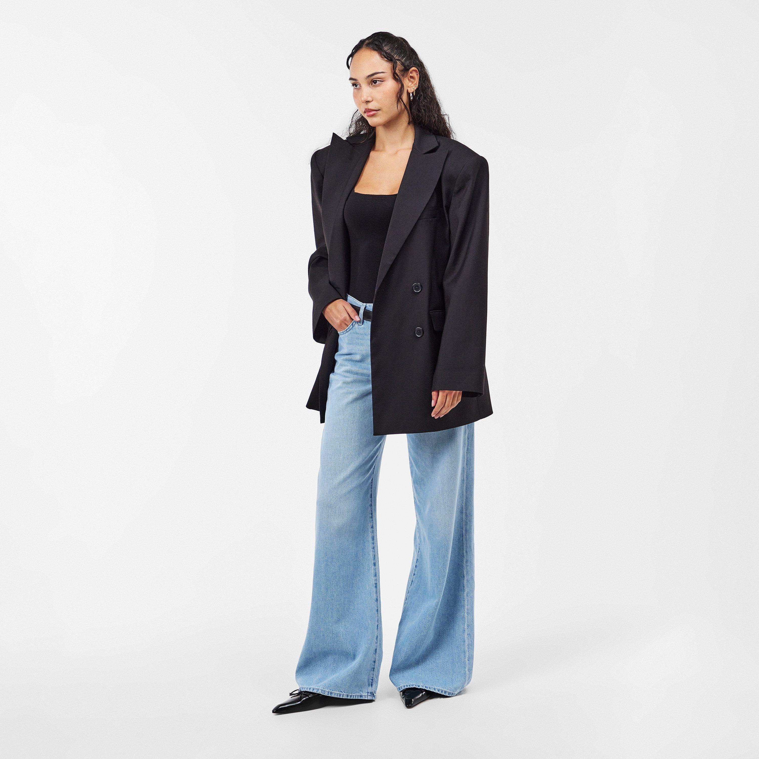 Light Blue - 7 For All Mankind - Women's Lotta Wide Leg Jeans - 6