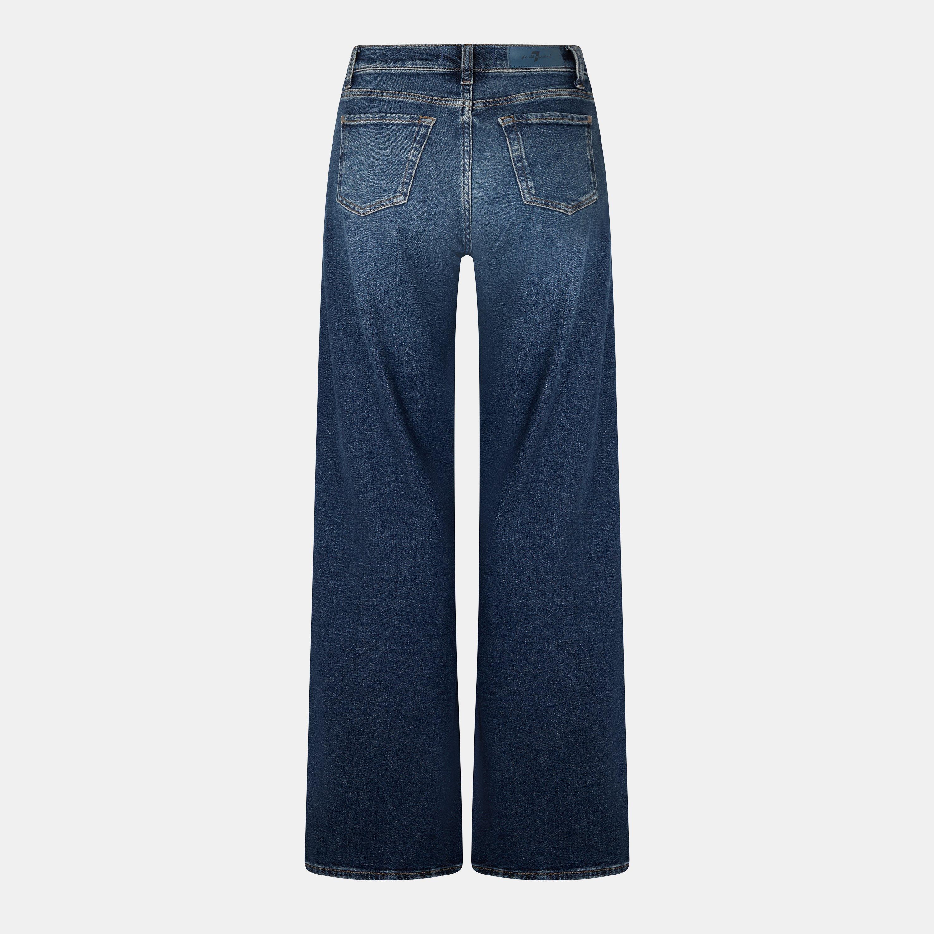 Dark Blue - 7 For All Mankind - Women's Lotta Wide Leg Jeans - 2