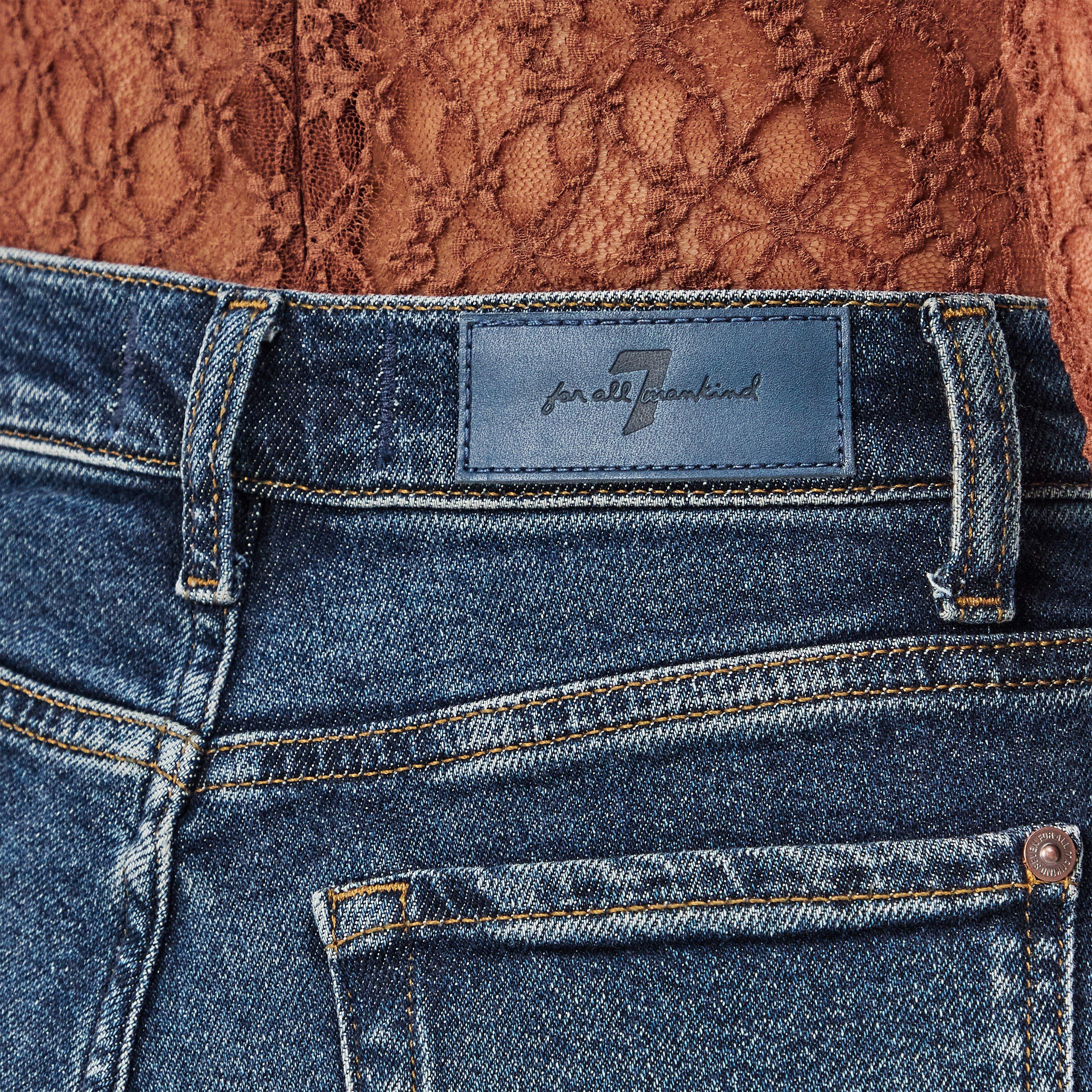 Dark Blue - 7 For All Mankind - Women's Lotta Wide Leg Jeans - 5