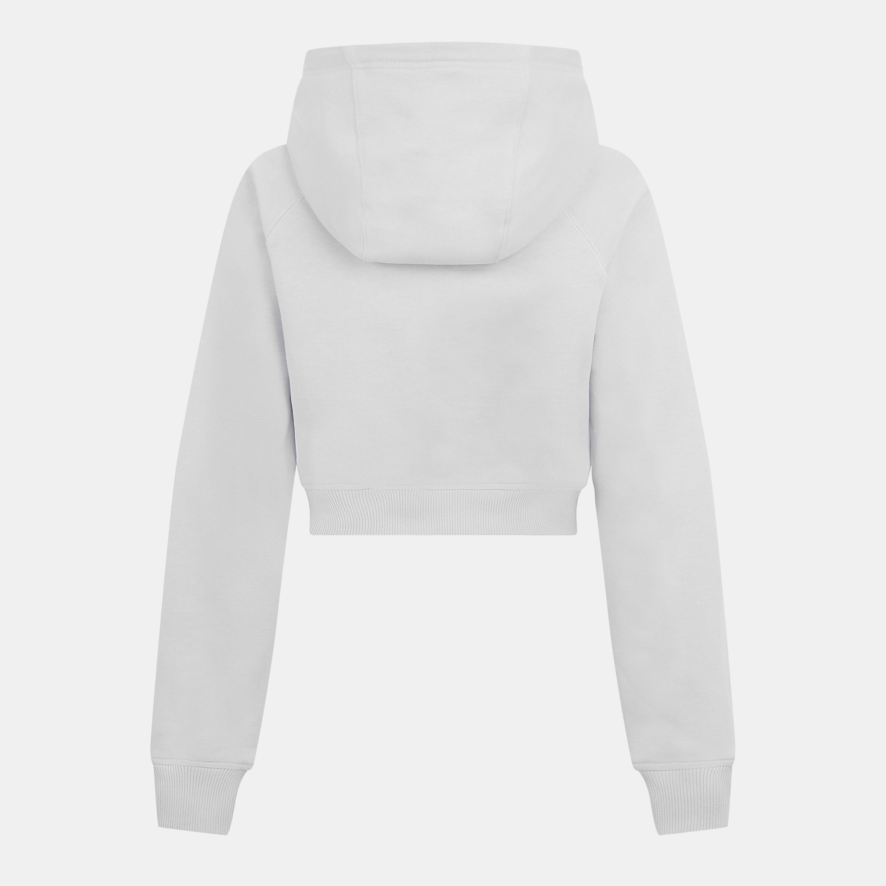 Grey - Casablanca - Women's Stack Logo Over the Head Cropped Hoodie - 2