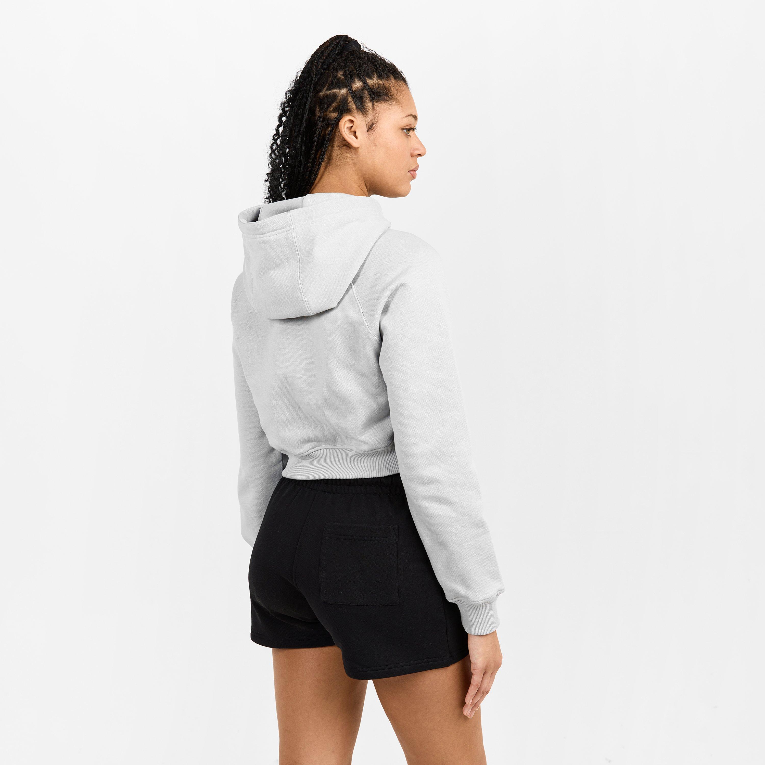 Grey - Casablanca - Women's Stack Logo Over the Head Cropped Hoodie - 4