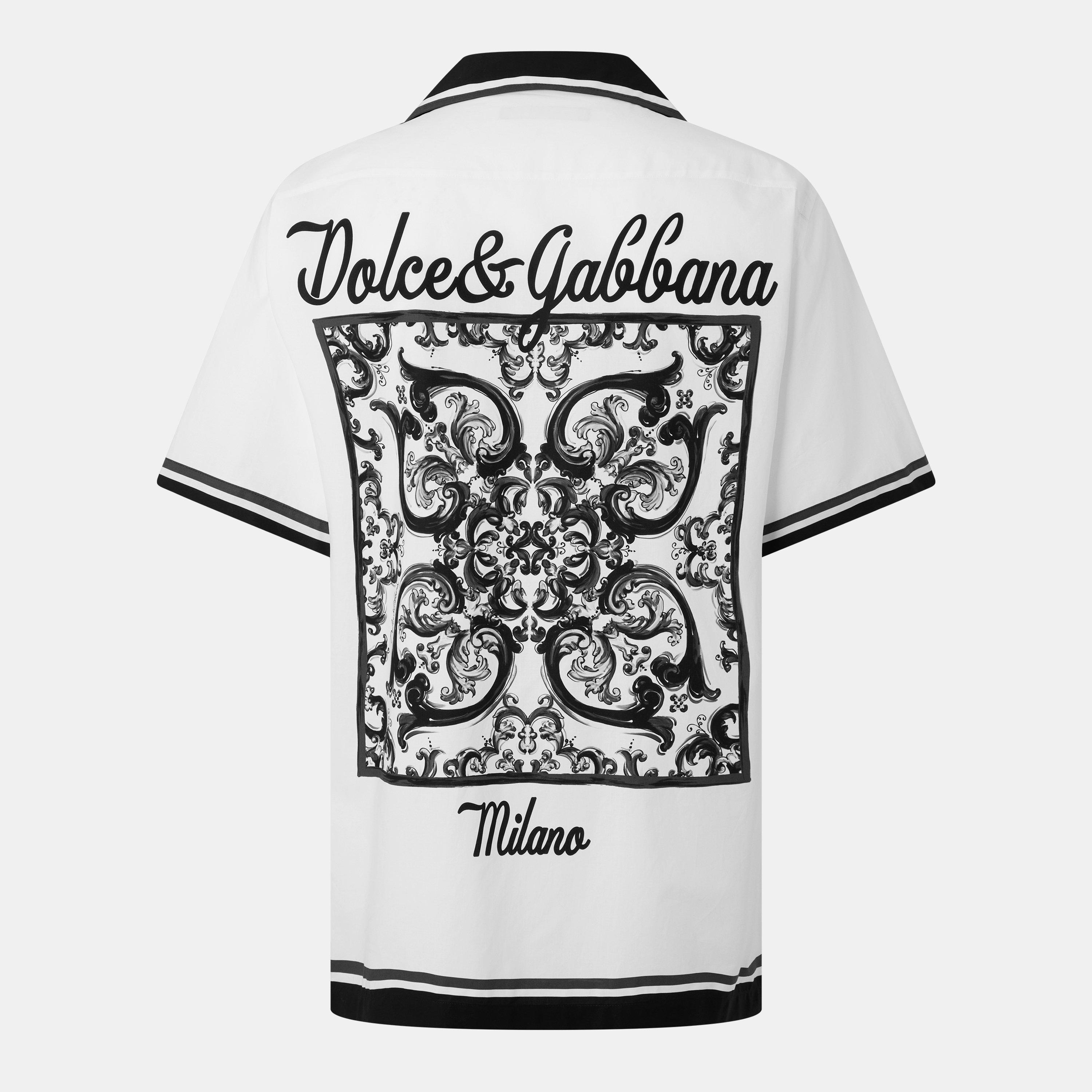 Maiolica - Dolce and Gabbana - Men's Lightweight Cotton Short Sleeve Bowling Shirt - 2