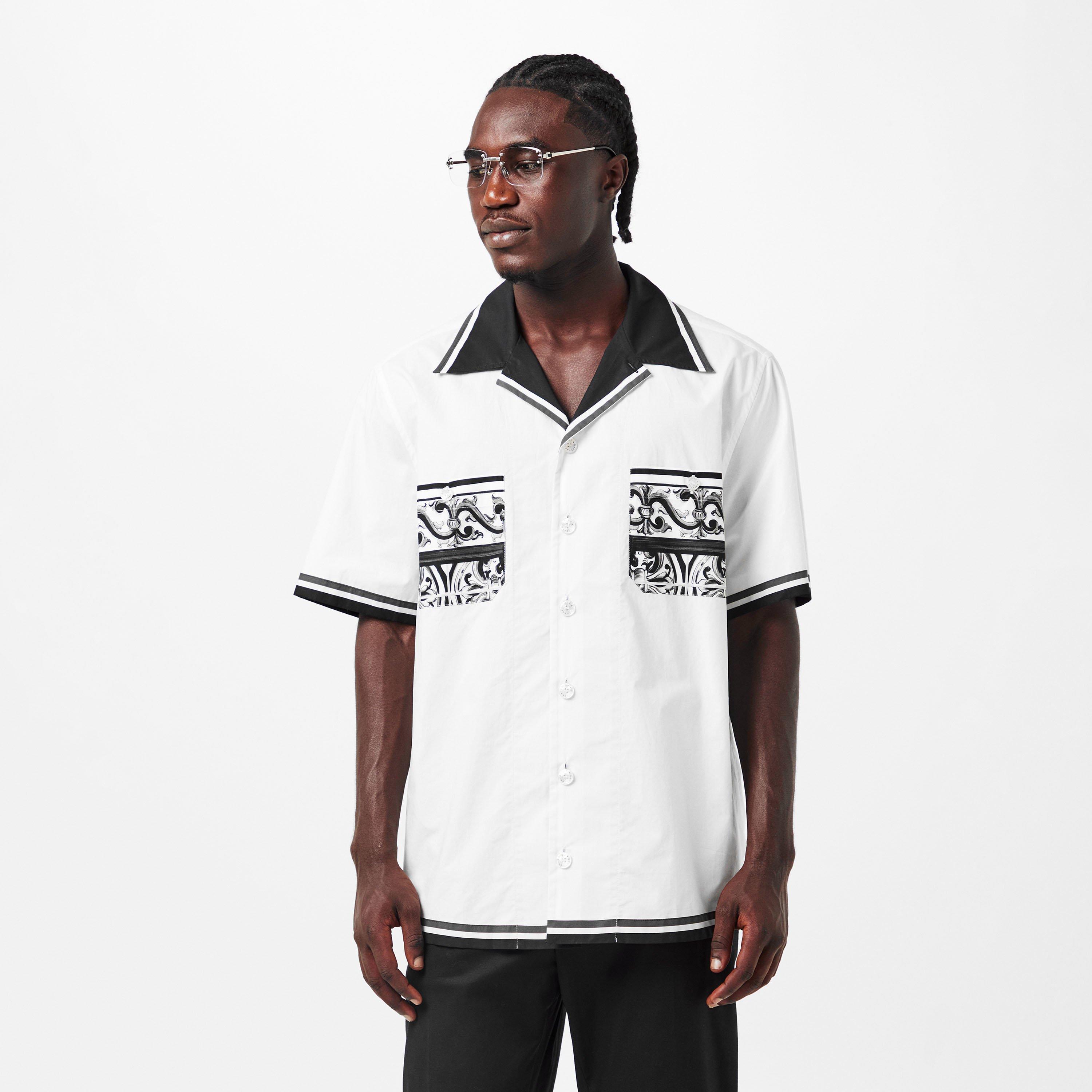 Maiolica - Dolce and Gabbana - Men's Lightweight Cotton Short Sleeve Bowling Shirt - 3