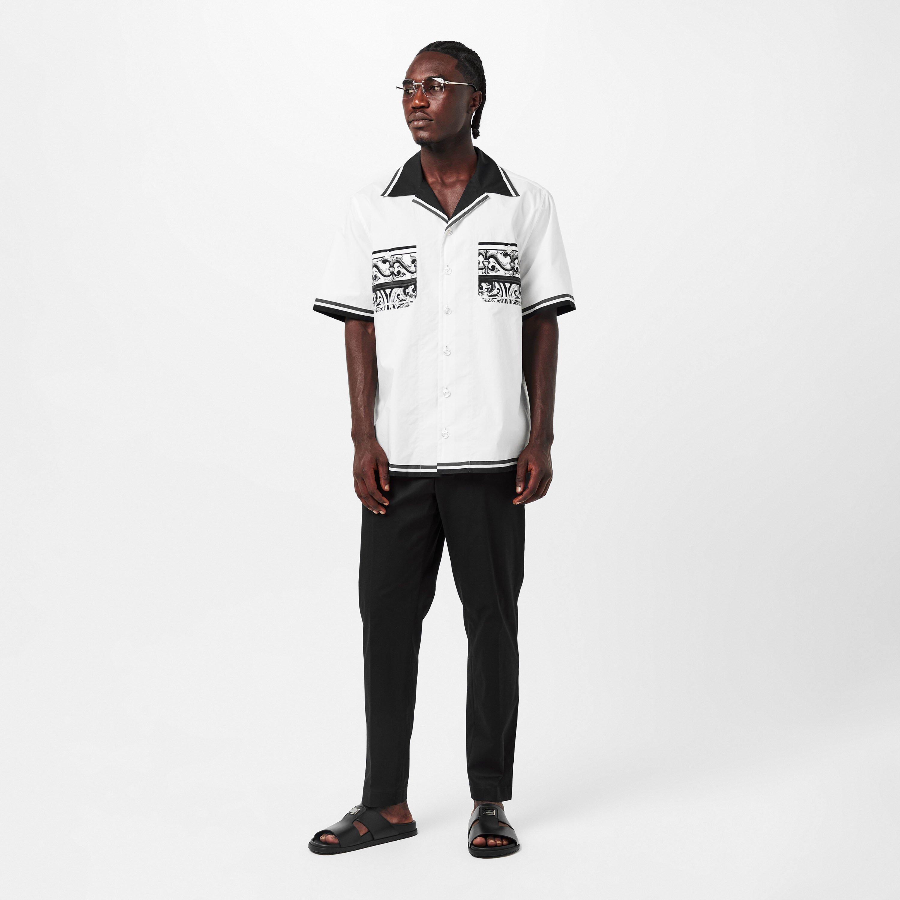 Maiolica - Dolce and Gabbana - Men's Lightweight Cotton Short Sleeve Bowling Shirt - 6