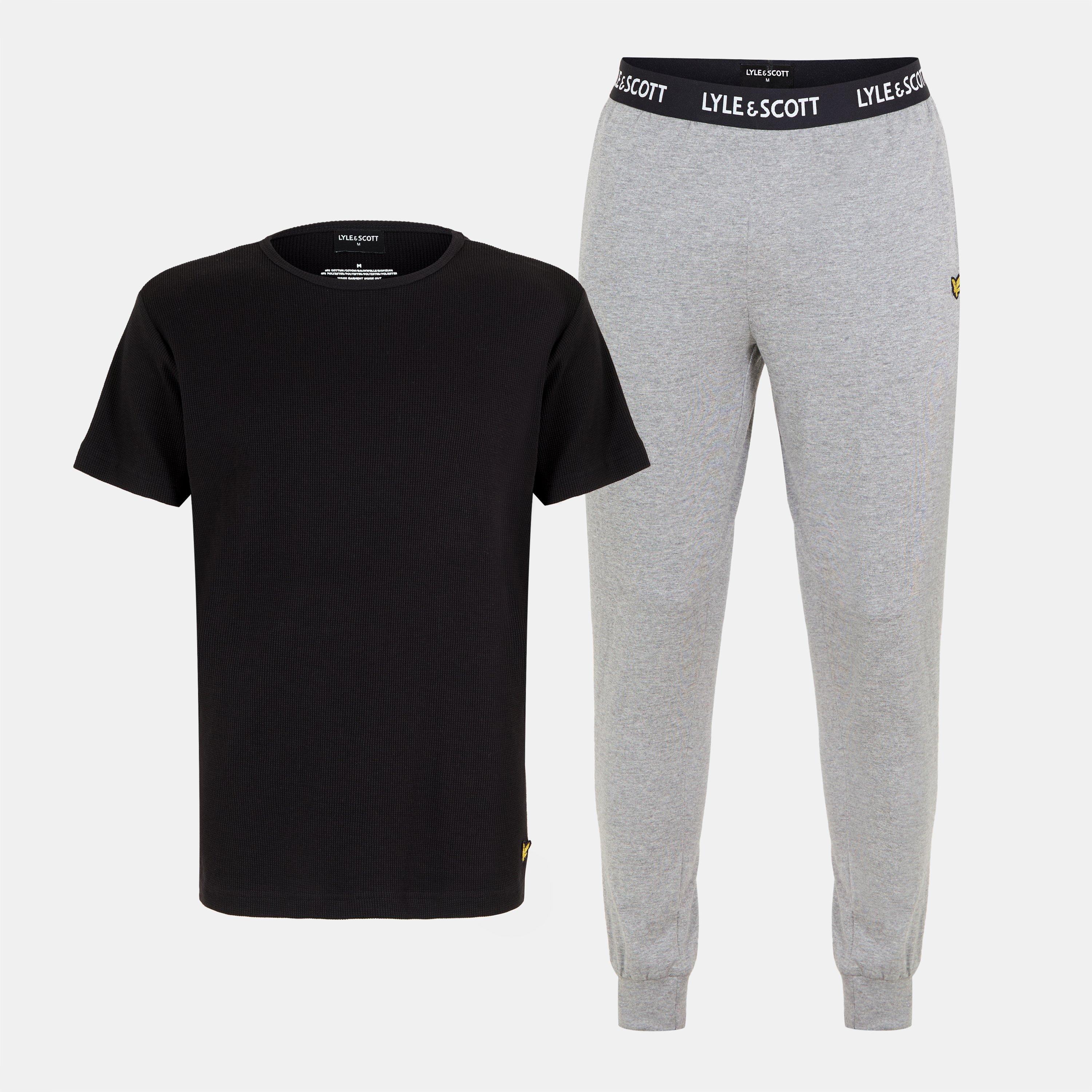 Black/Grey - Lyle and Scott - Men's Short-Sleeve Pyjama Set - 1