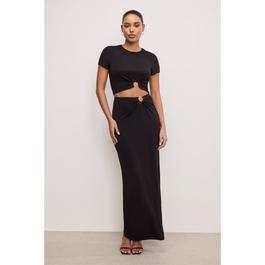 Good American Stretch Jersey Maxi Skirt