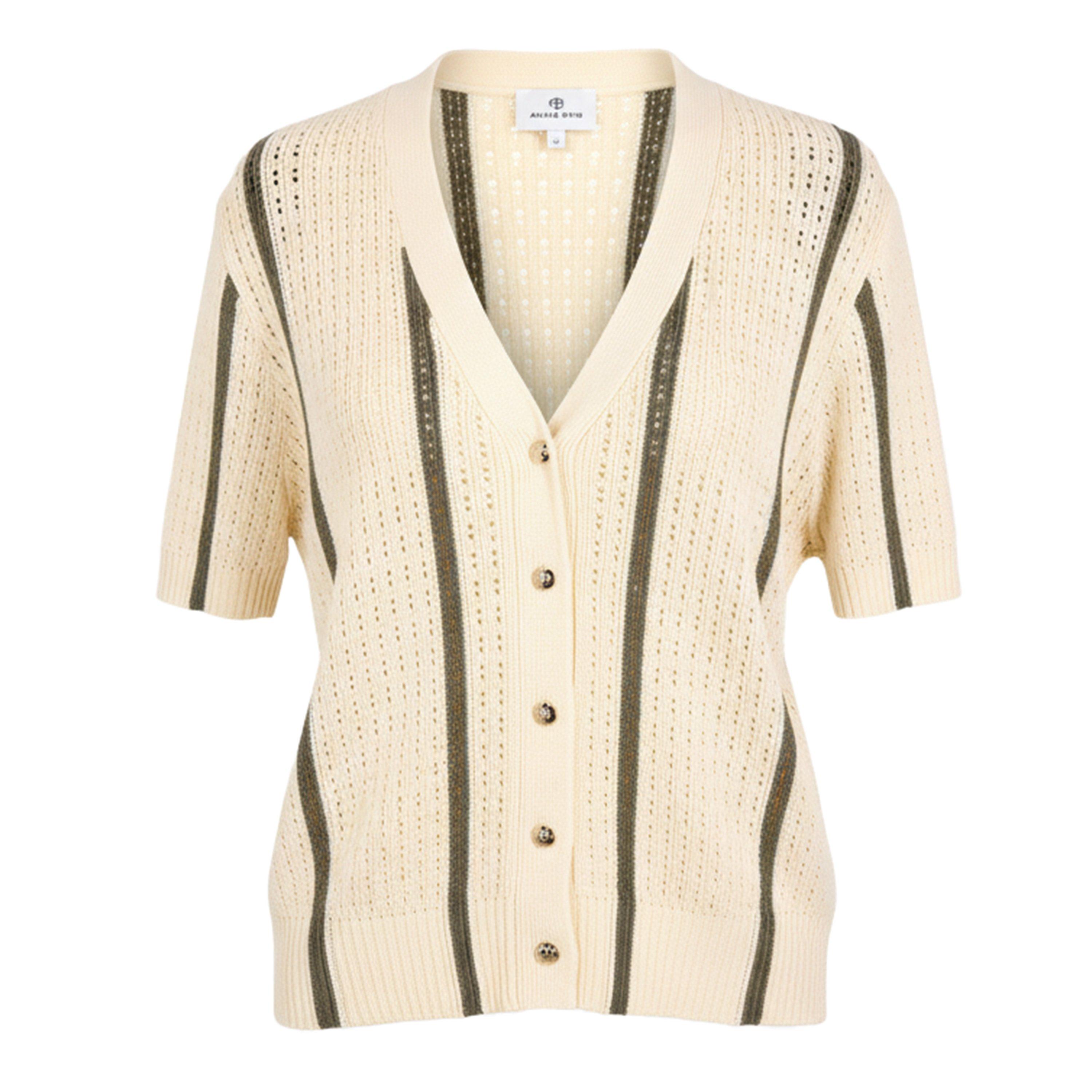 Ivory/Green - Anine Bing - Womens Camryn Cardigan - 1
