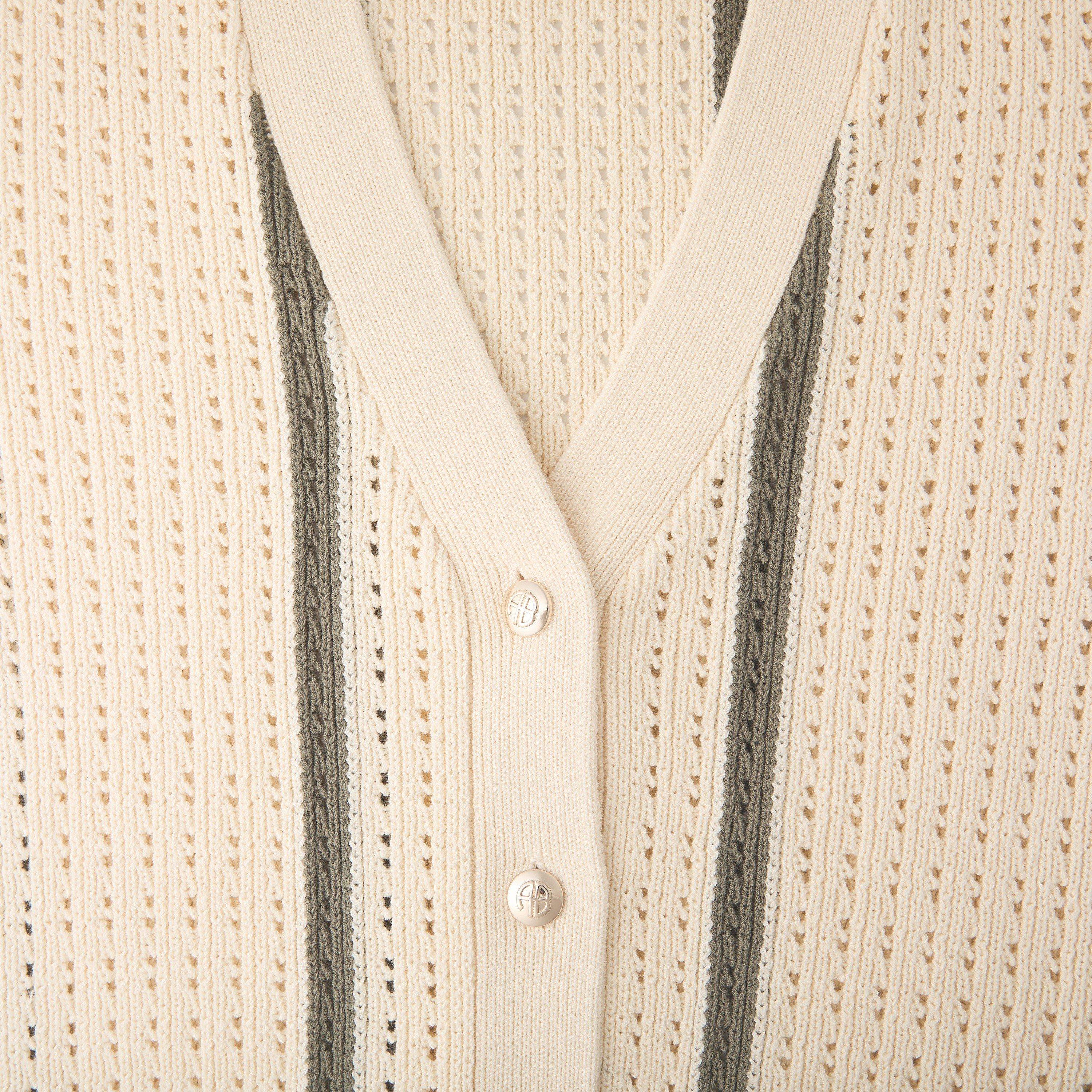  Ivory/Green - Anine Bing - Womens Camryn Cardigan - 4