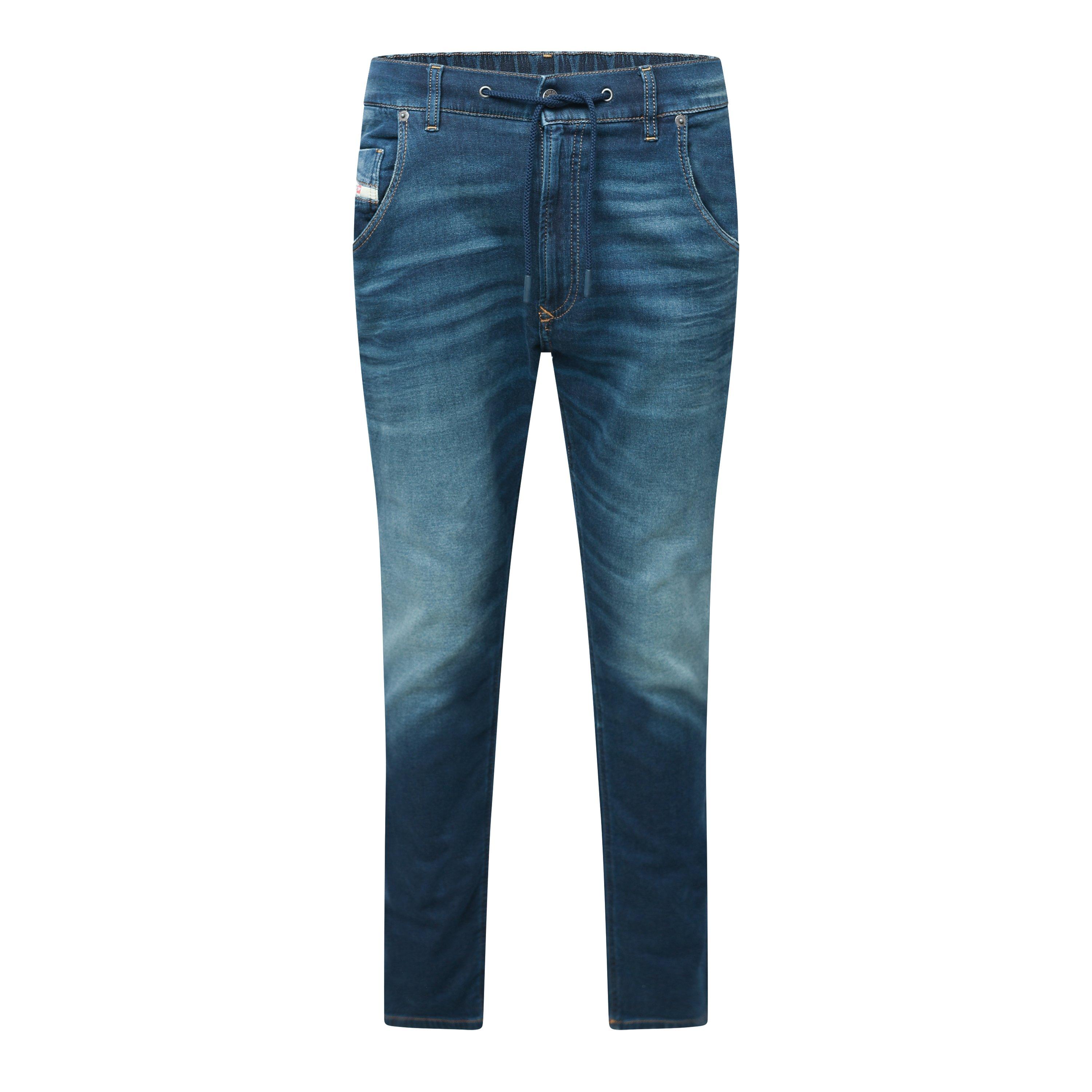 Blue Denim - Diesel - Men's Krooley-E-Ne Sweat Tapered Jeans - 1
