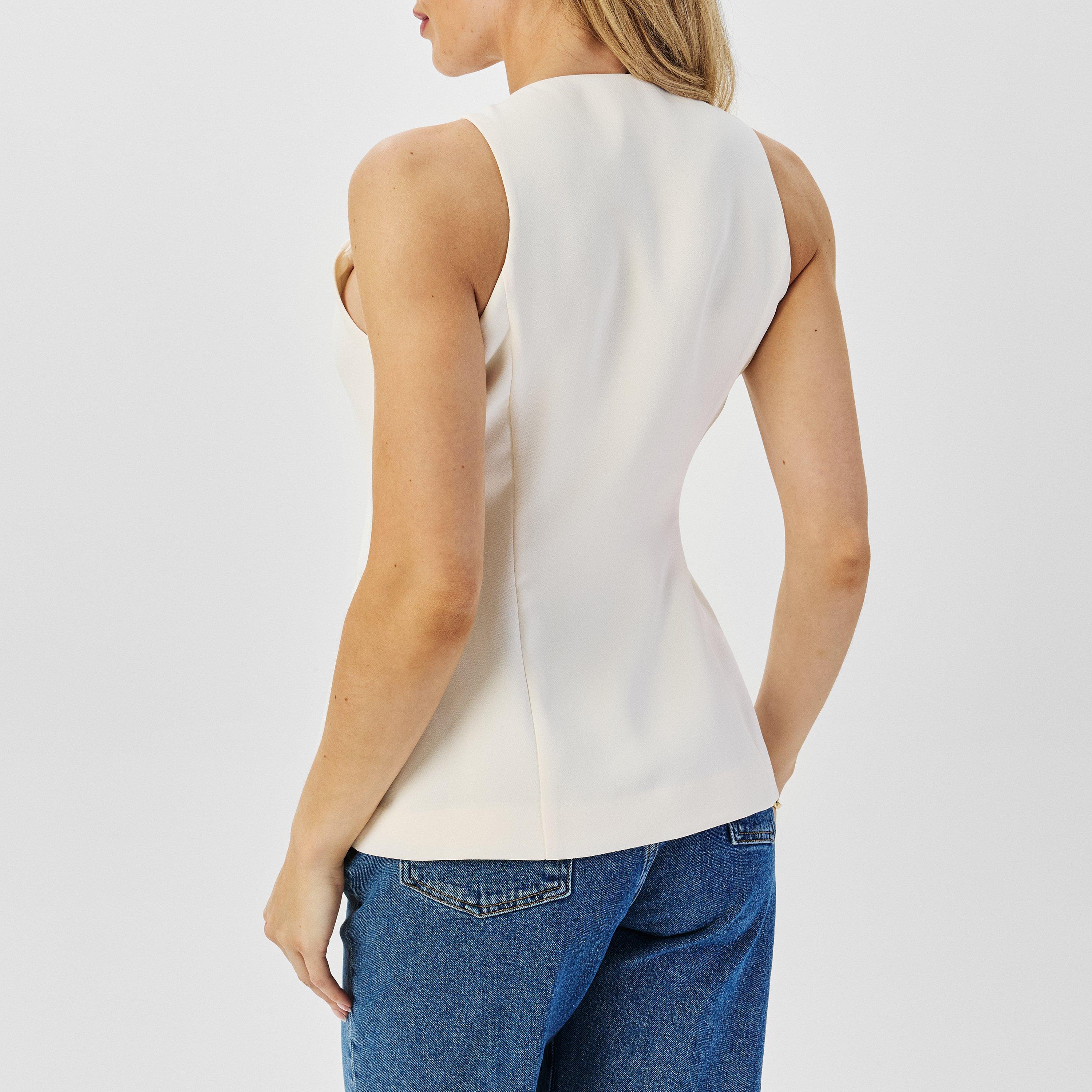 cloud white001 - Good American - Women's Sculpt Waistcoat - 4