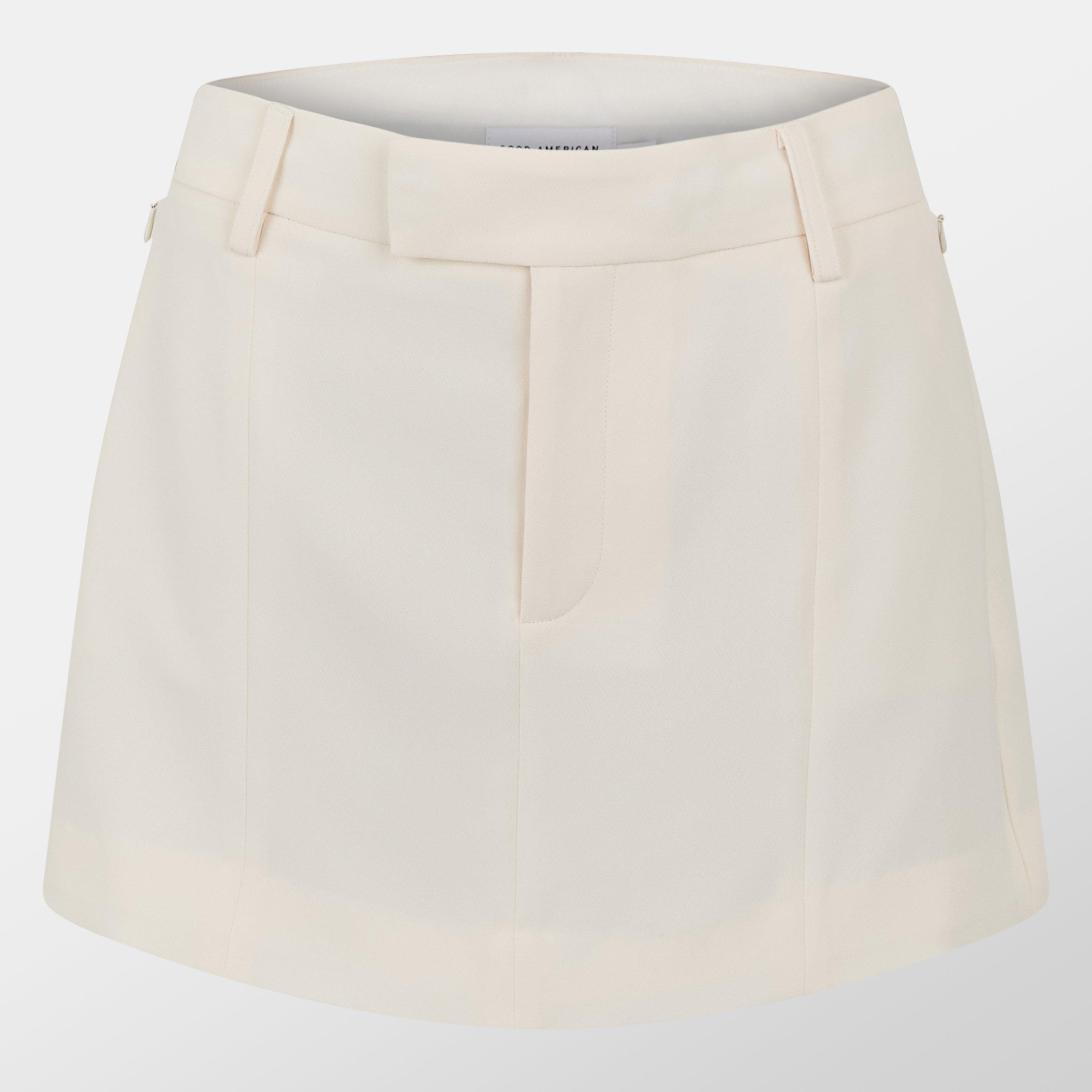 cloud white001 - Good American - Women's Luxe Suiting Mini Skirt - 1