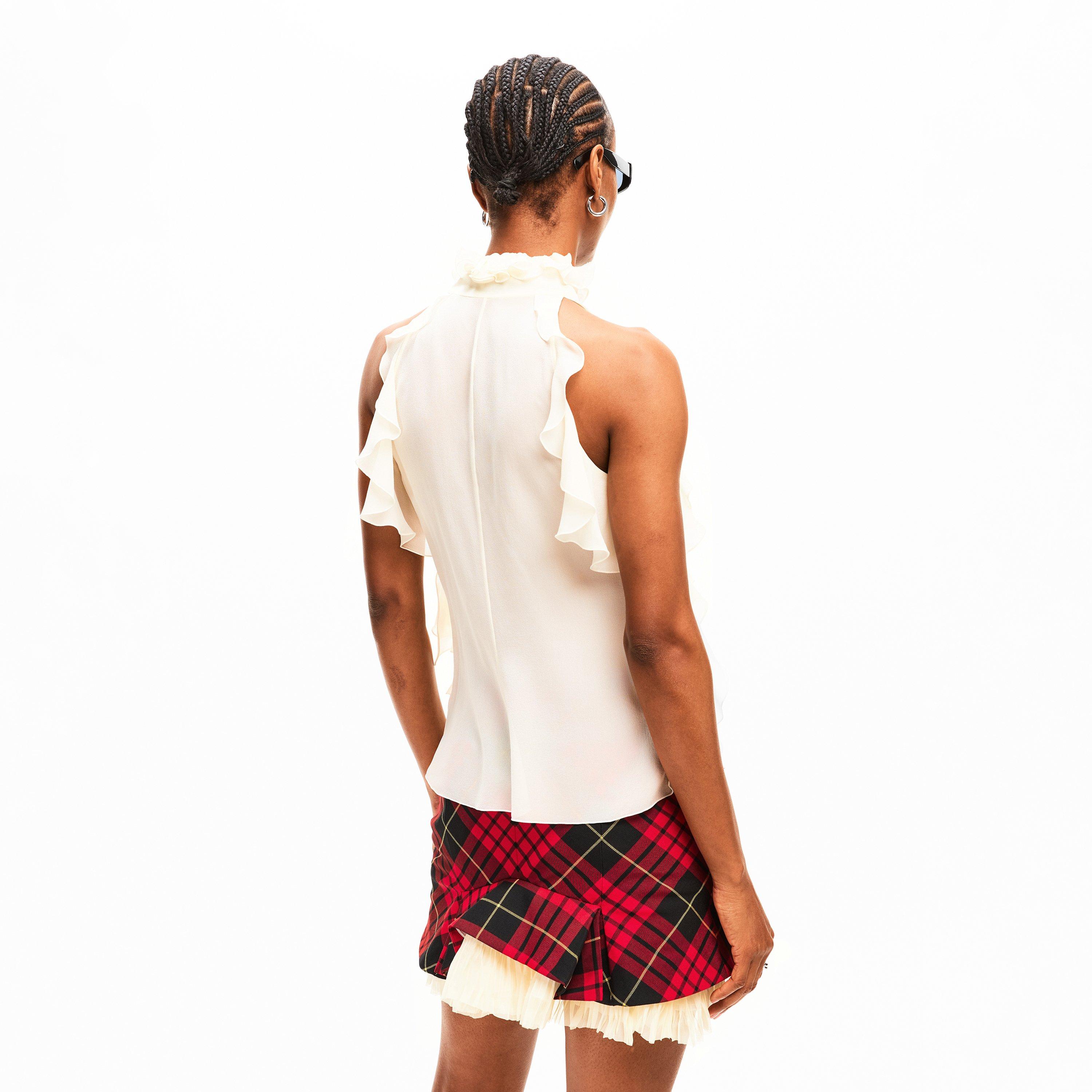 Gesso - Alexander McQueen - Women's Alex HN Ruffle Woven Cami Vest - 4