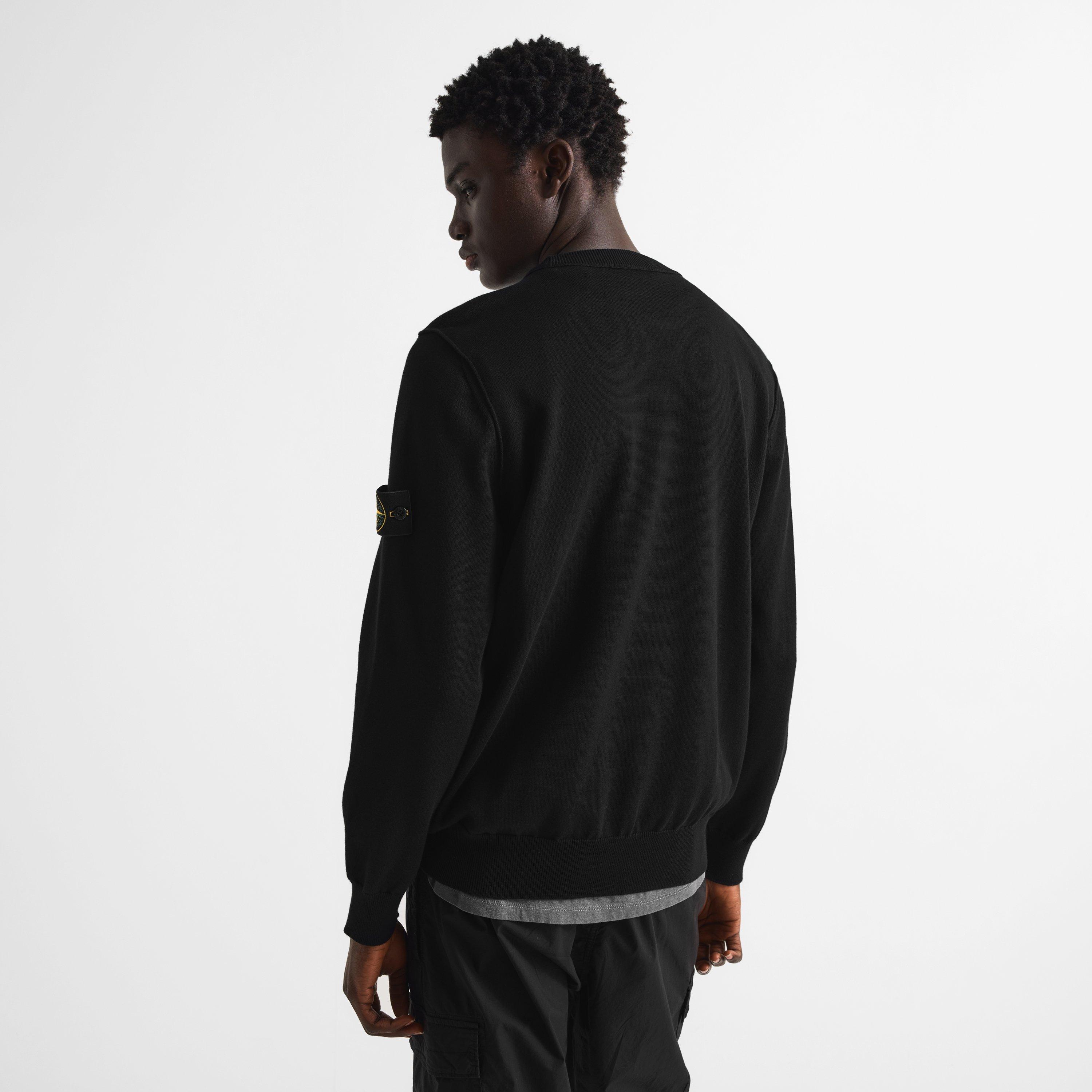 Black V0029 - Stone Island - Men's Crew Knit Cotton Jumper - 4