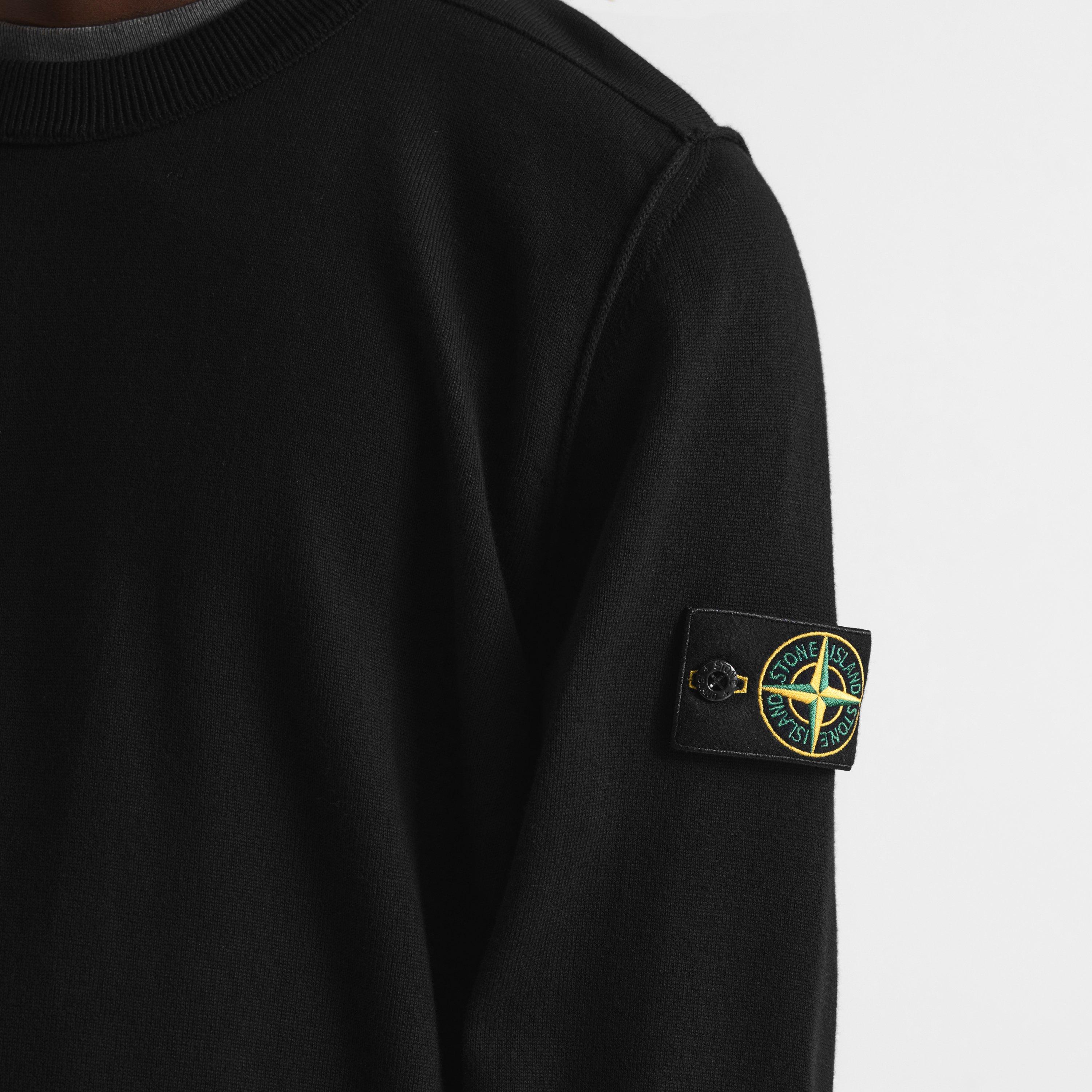 Black V0029 - Stone Island - Men's Crew Knit Cotton Jumper - 5