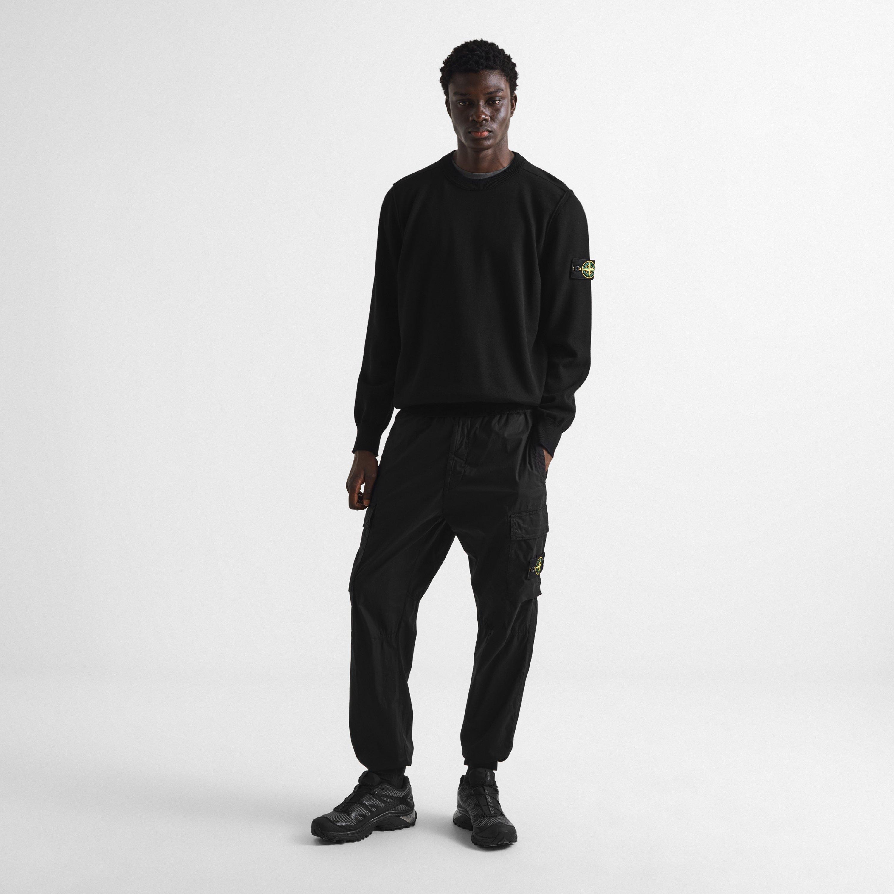 Black V0029 - Stone Island - Men's Crew Knit Cotton Jumper - 6