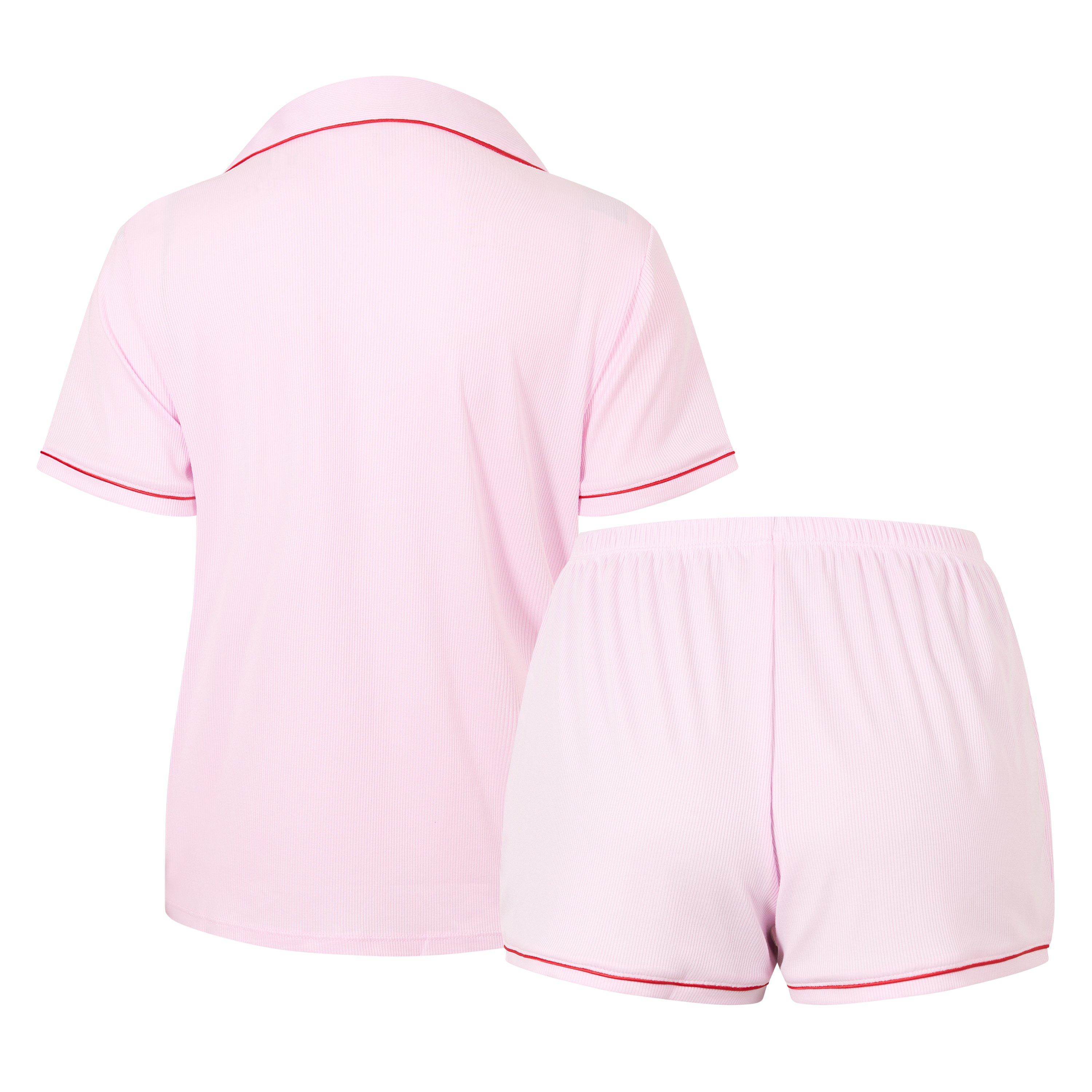 Pink/Red - Urban Threads - Women's Short Sleeve Pyjama Set - 2