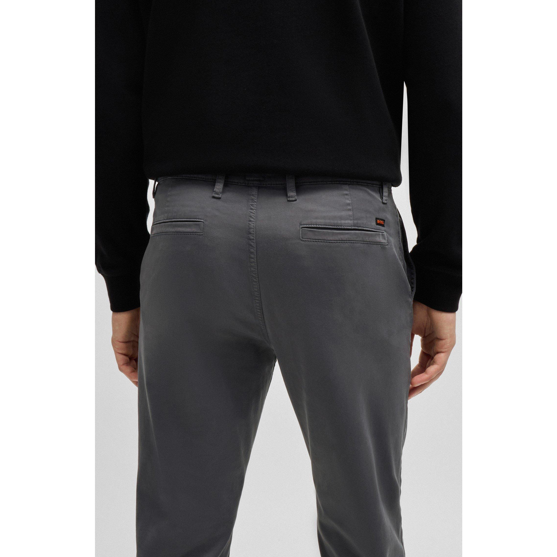 Grey - Boss - Men's Tapered Fit Chinos - 4