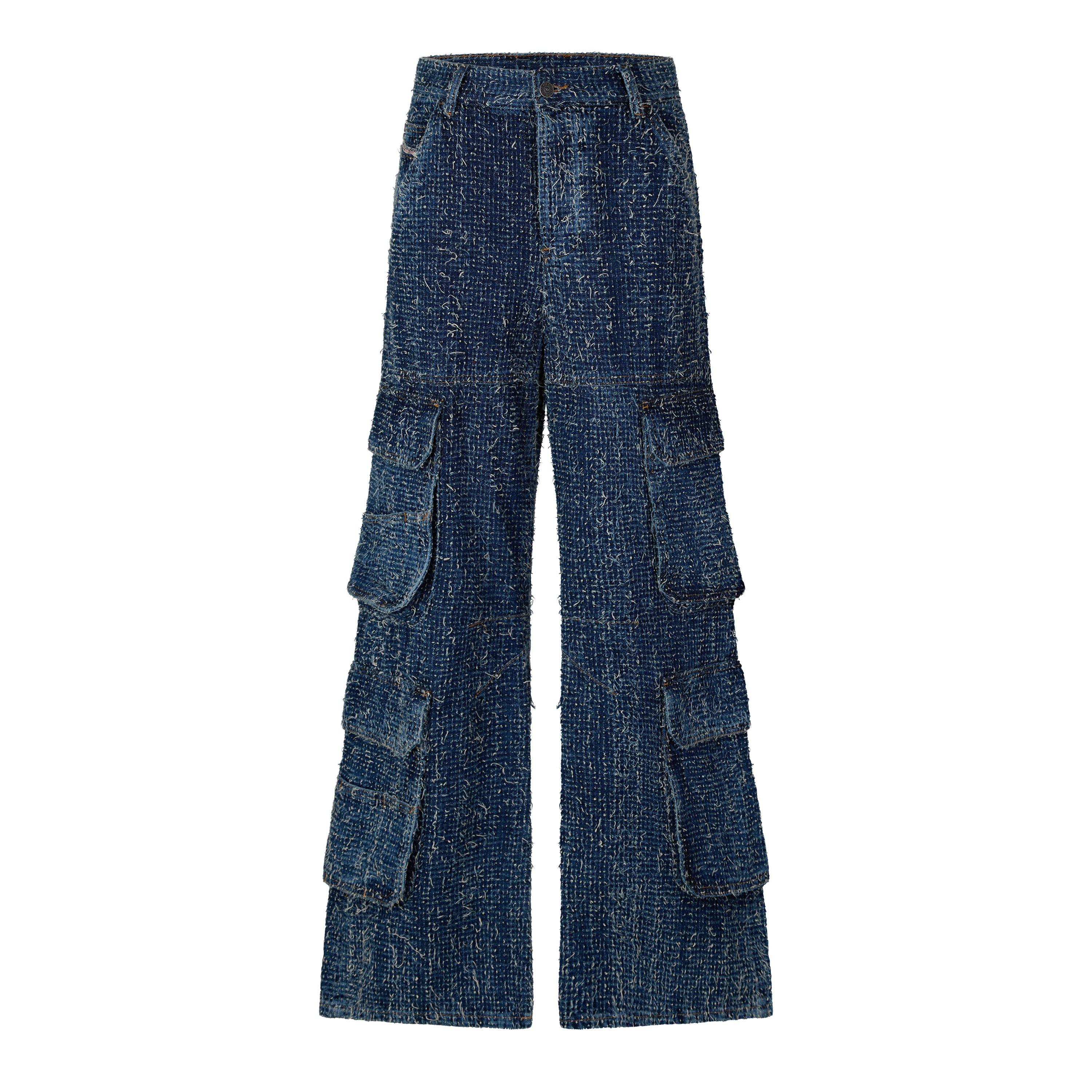 Blue Denim - Diesel - Men's D-Sire-Cargo Wide Leg Jeans - 1