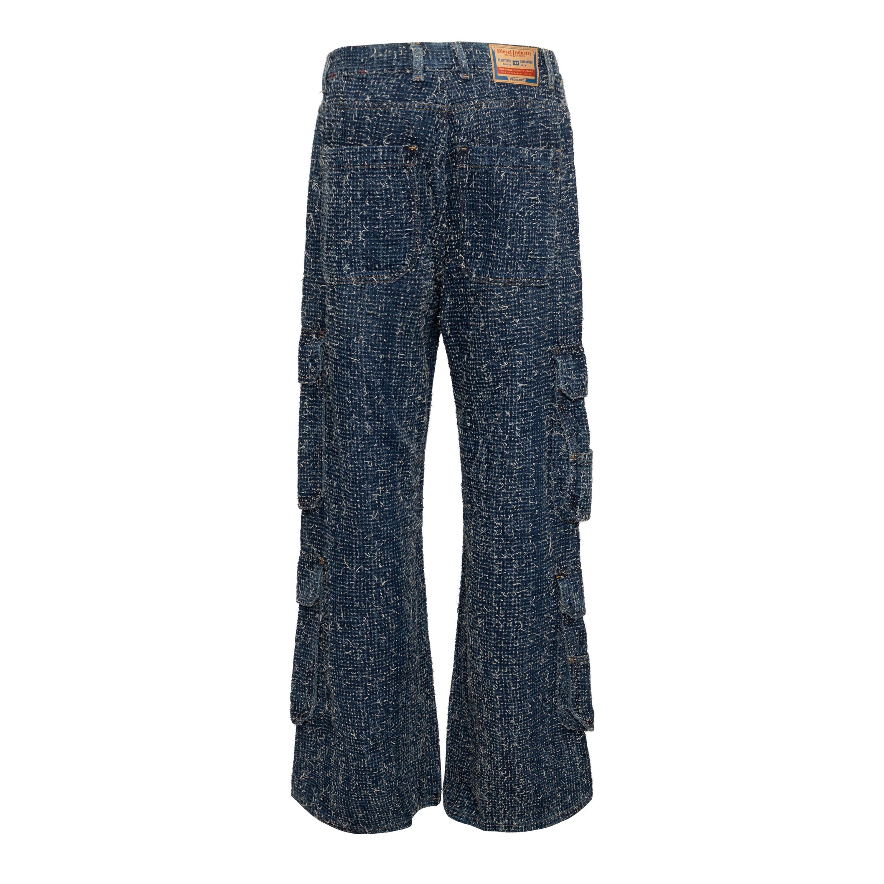 Blue Denim - Diesel - Men's D-Sire-Cargo Wide Leg Jeans - 2