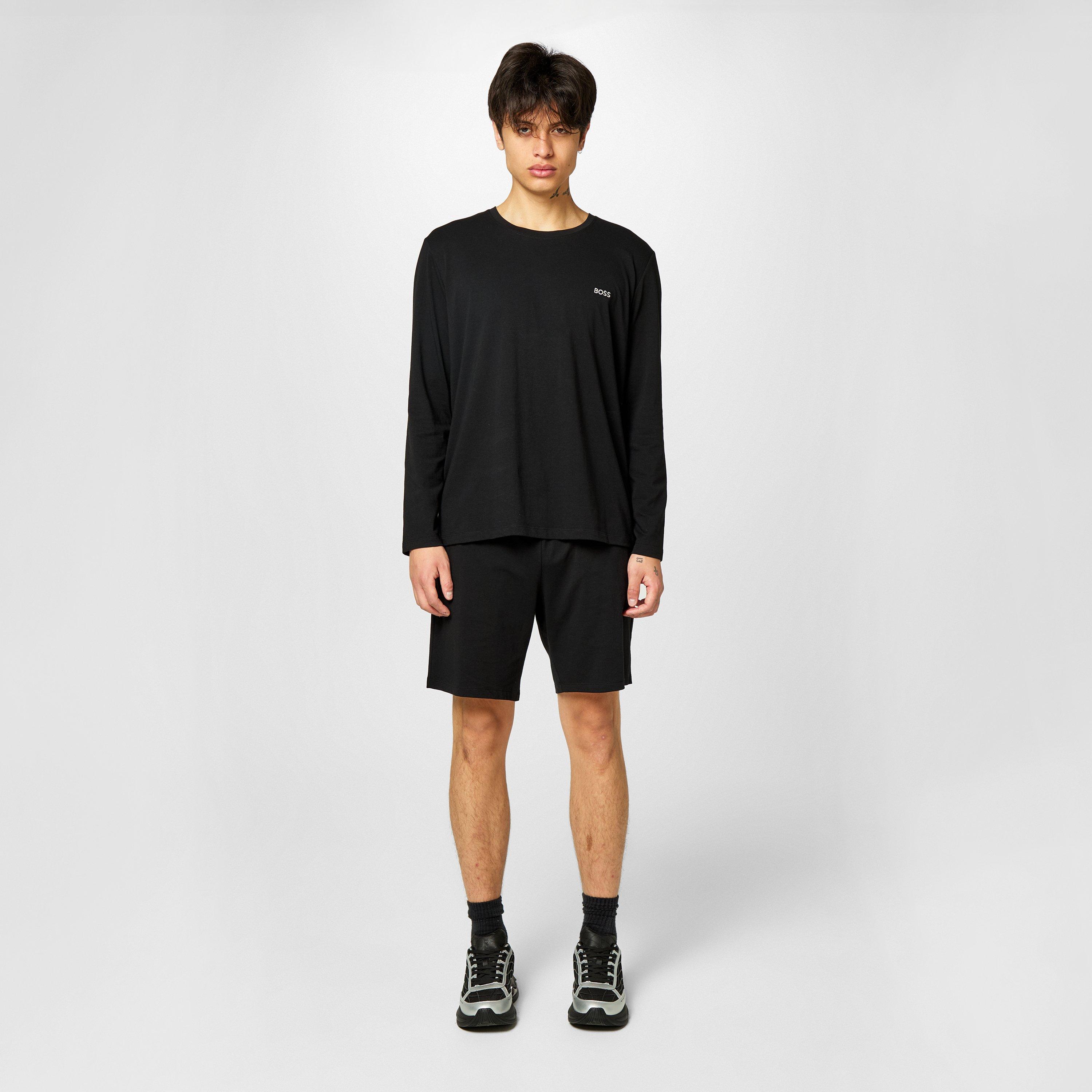 Black 001 - Boss - Men's MixMatch Long-Sleeve T-Shirt, Embroidered Logo - 6