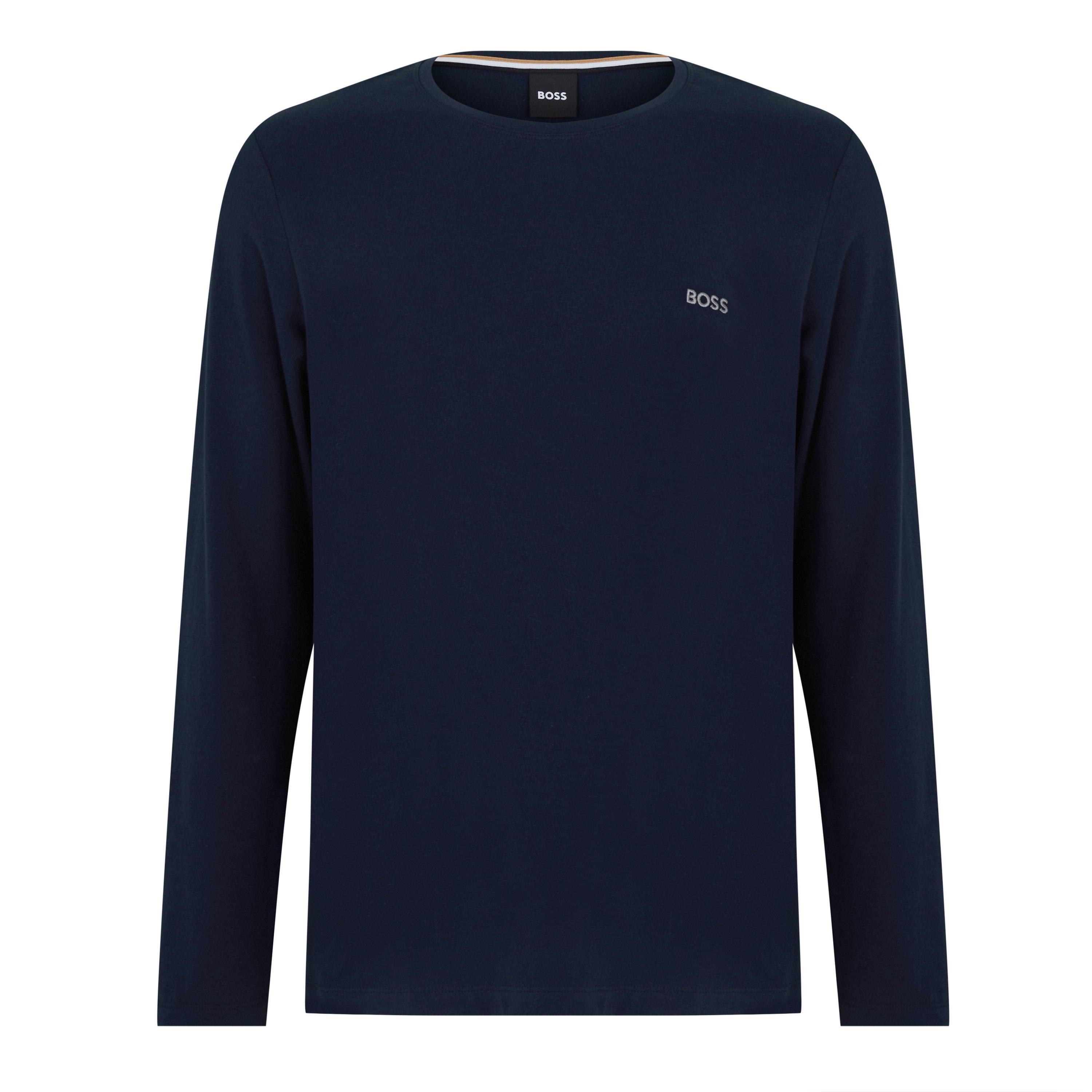 Navy 403 - Boss - Men's MixMatch Long-Sleeve T-Shirt, Embroidered Logo - 7
