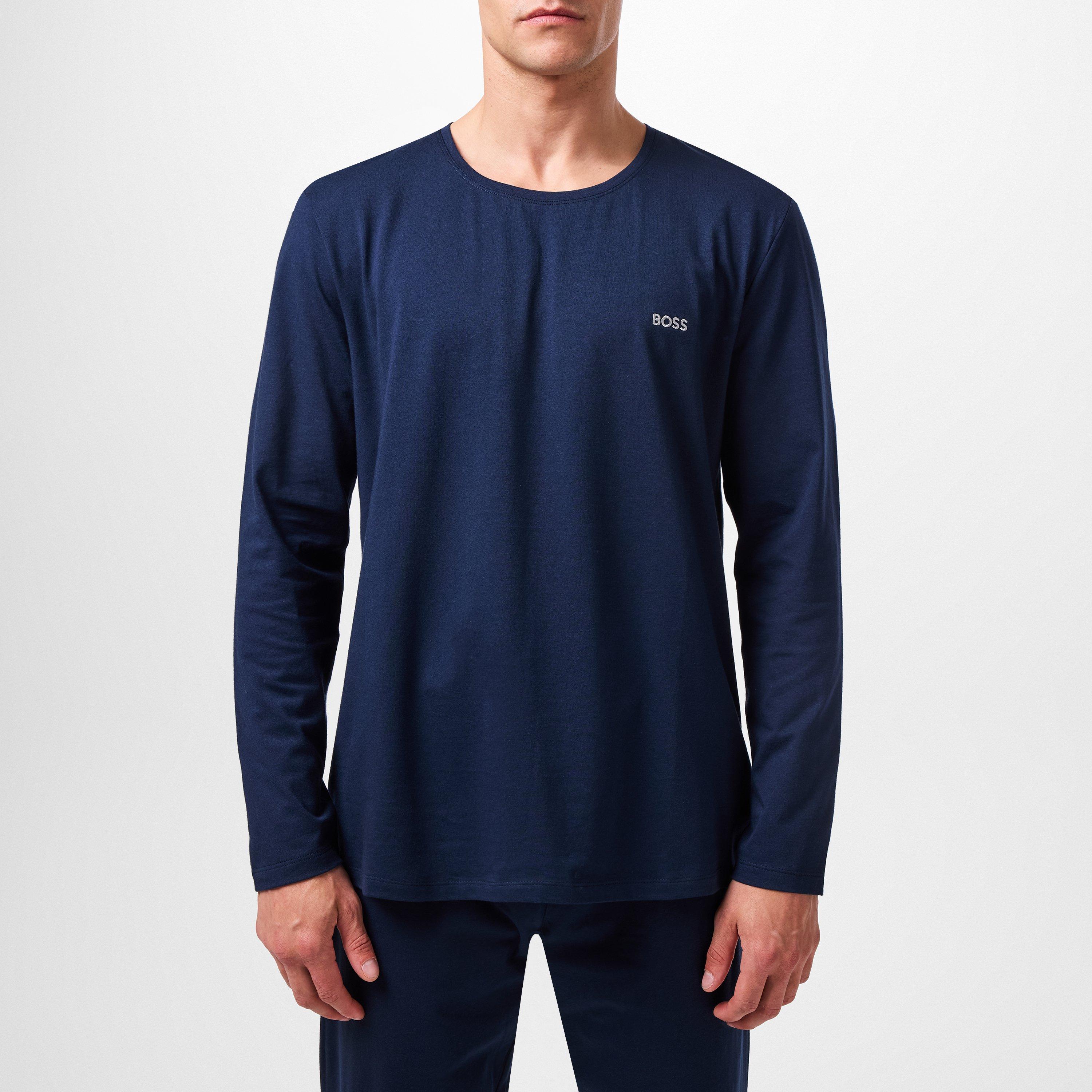 Navy 403 - Boss - Men's MixMatch Long-Sleeve T-Shirt, Embroidered Logo - 3