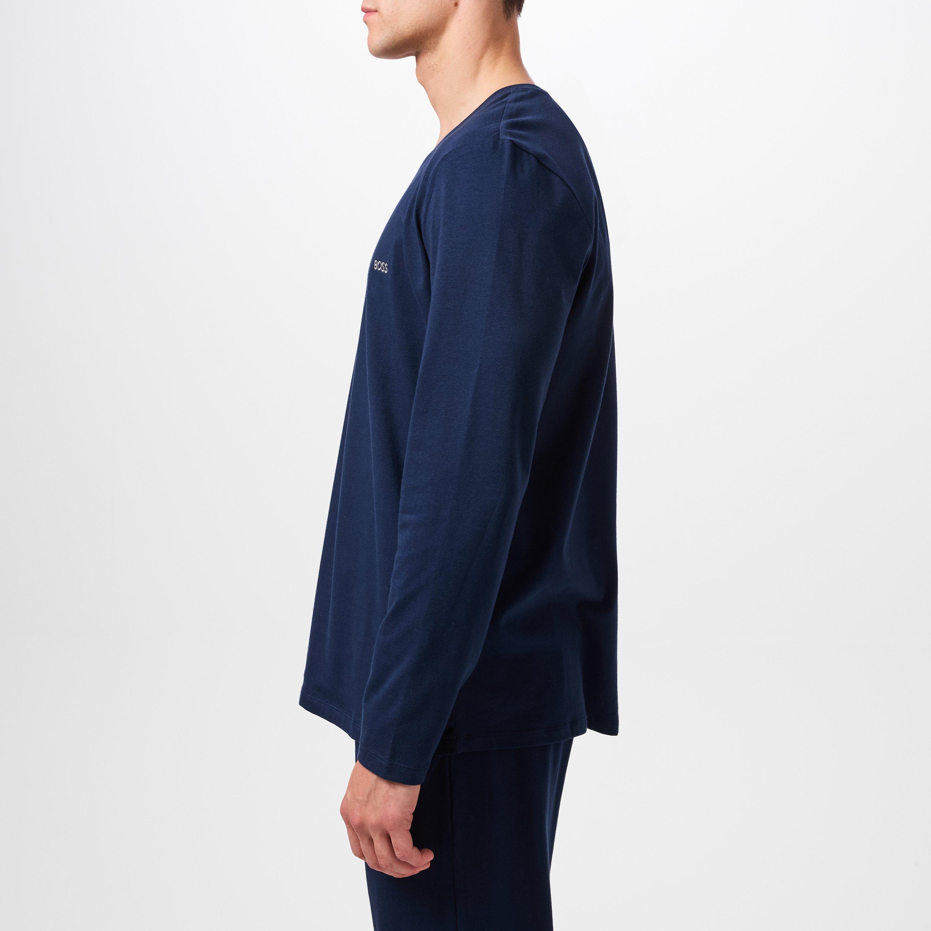 Navy 403 - Boss - Men's MixMatch Long-Sleeve T-Shirt, Embroidered Logo - 5