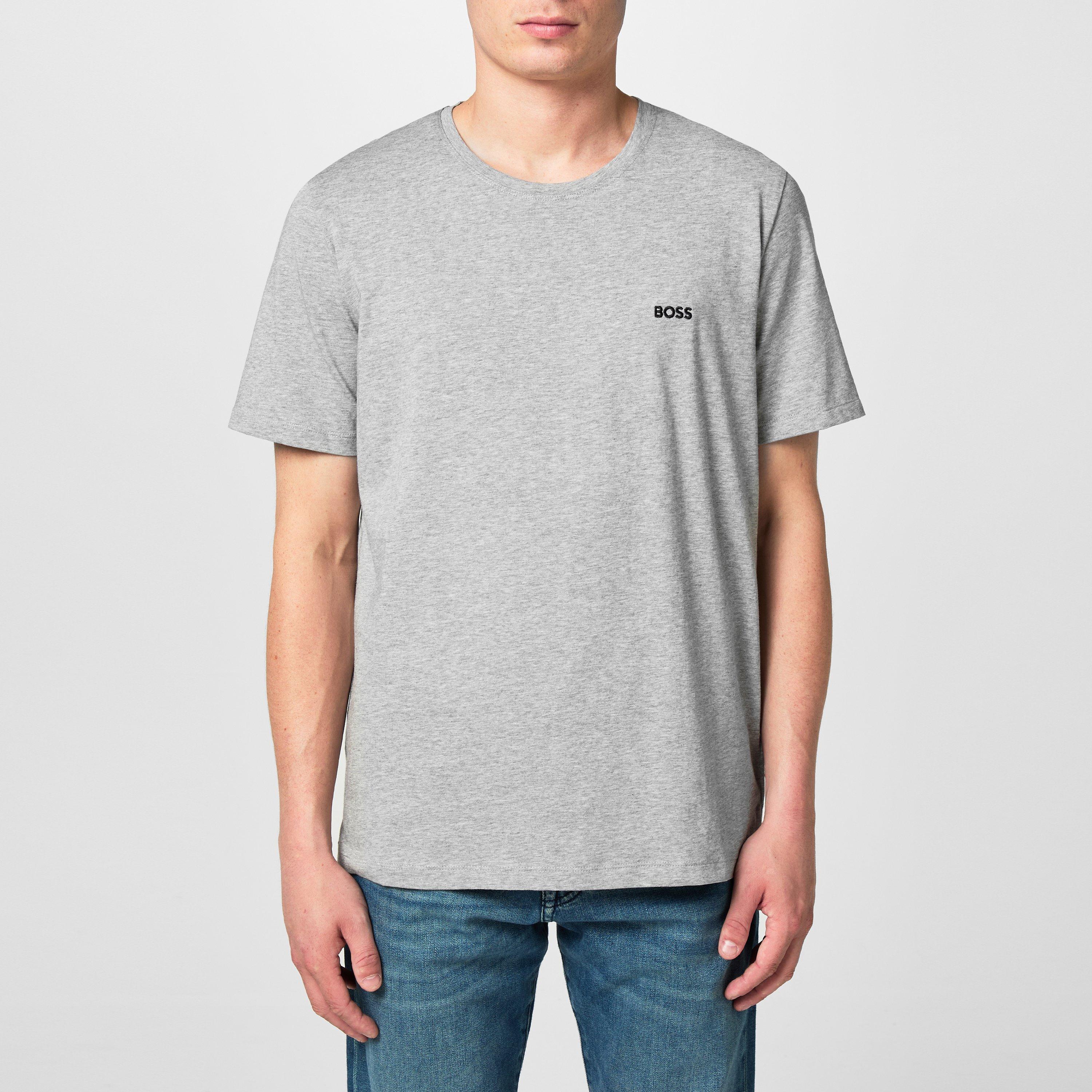 Medium Grey 033 - Boss - Mens BOSS Bodywear Mix & Match Premium Cotton T-Shirt with Logo Detail - 3