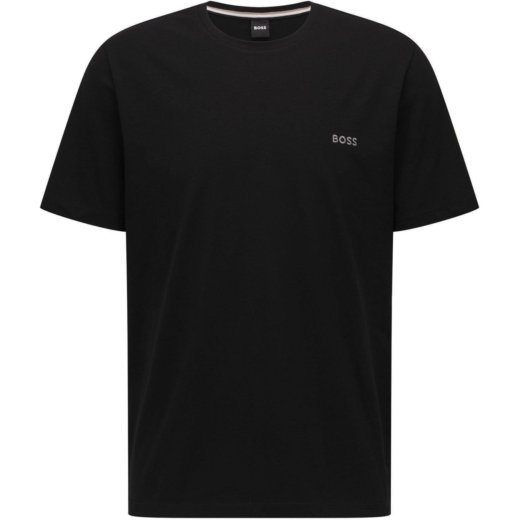 Black 001 - Boss - Mens BOSS Bodywear Mix & Match Premium Cotton T-Shirt with Logo Detail - 7