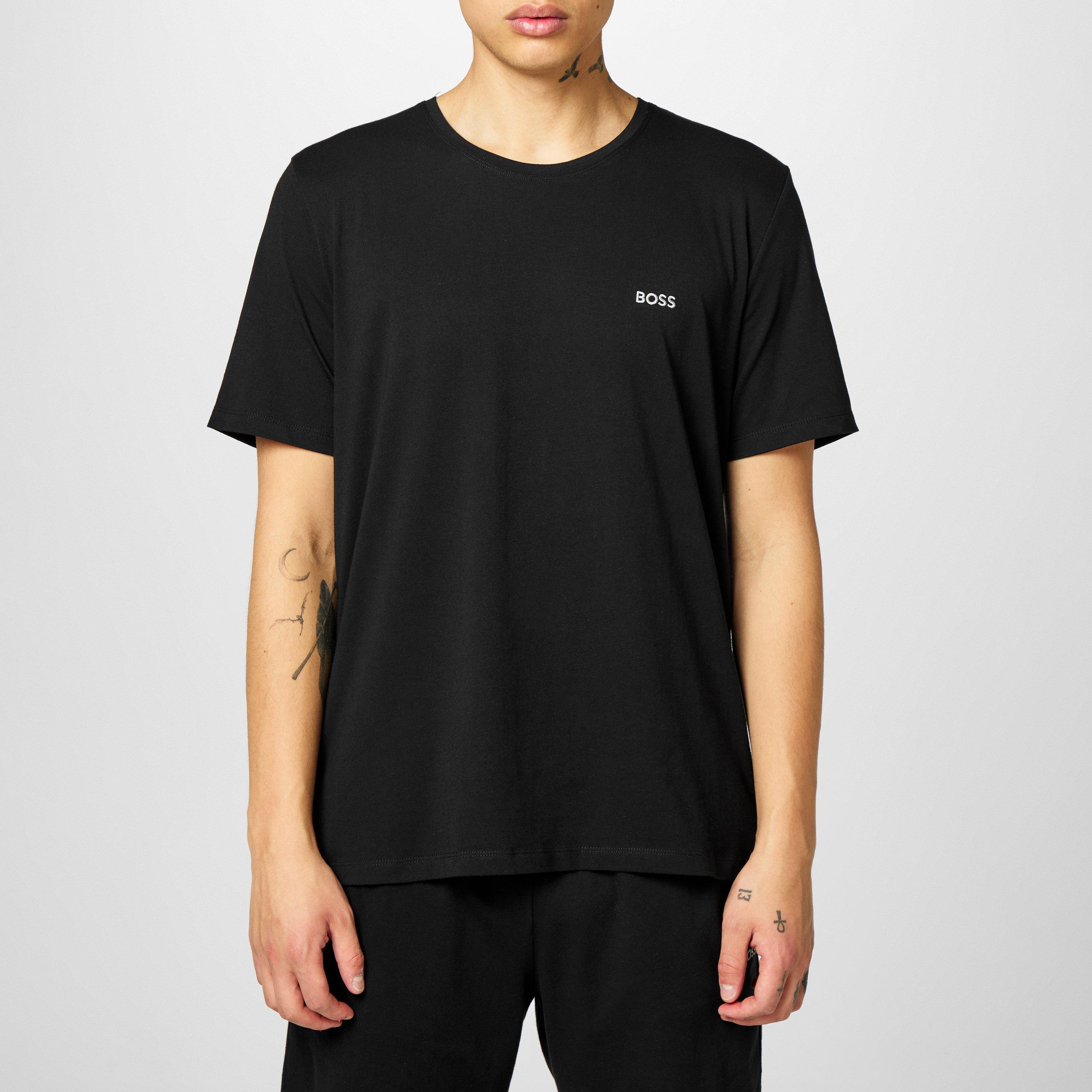 Black 001 - Boss - Mens BOSS Bodywear Mix & Match Premium Cotton T-Shirt with Logo Detail - 3