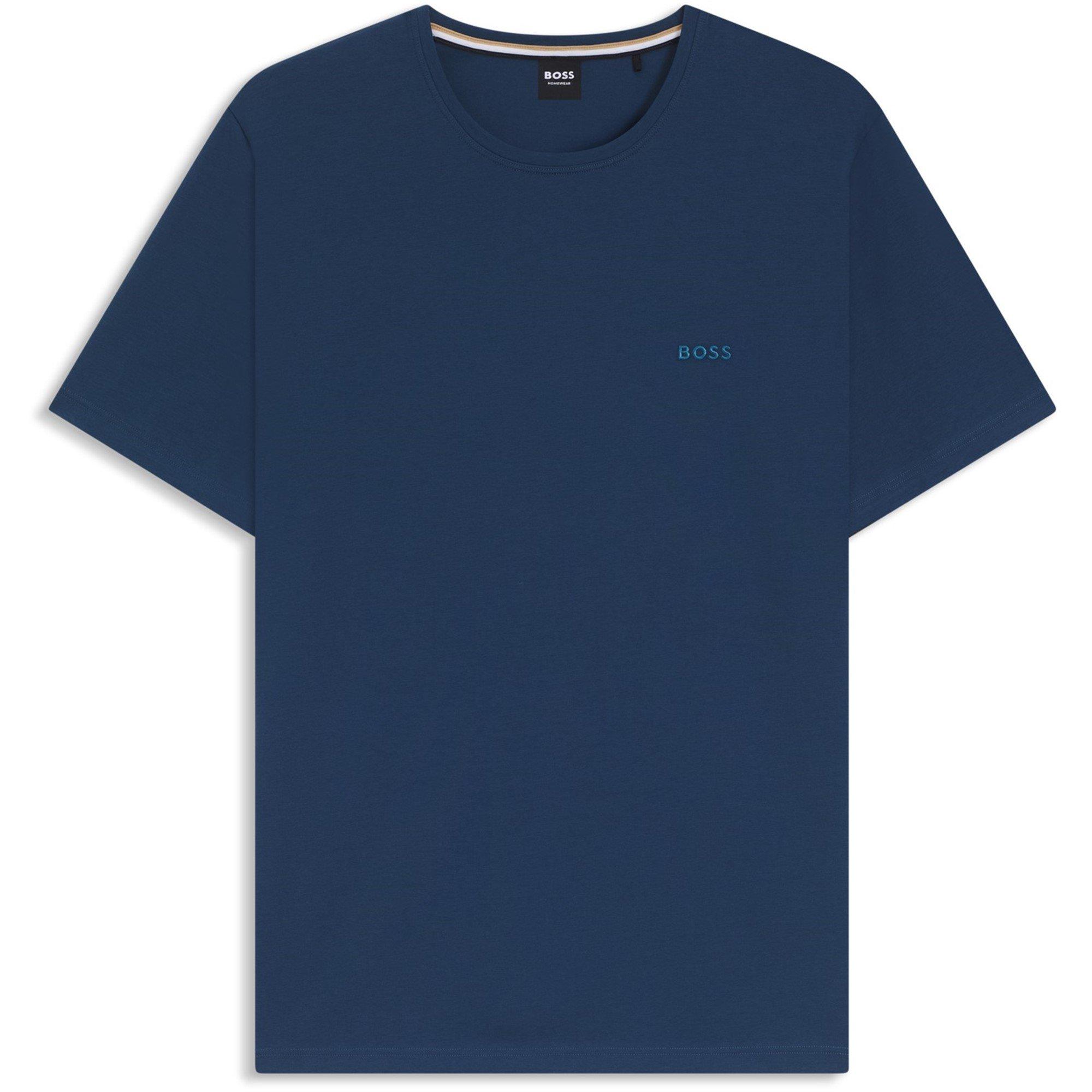 Boss Mens BOSS Bodywear Mix & Match Premium Cotton T-Shirt with Logo Detail - Open Blue 480 - S
