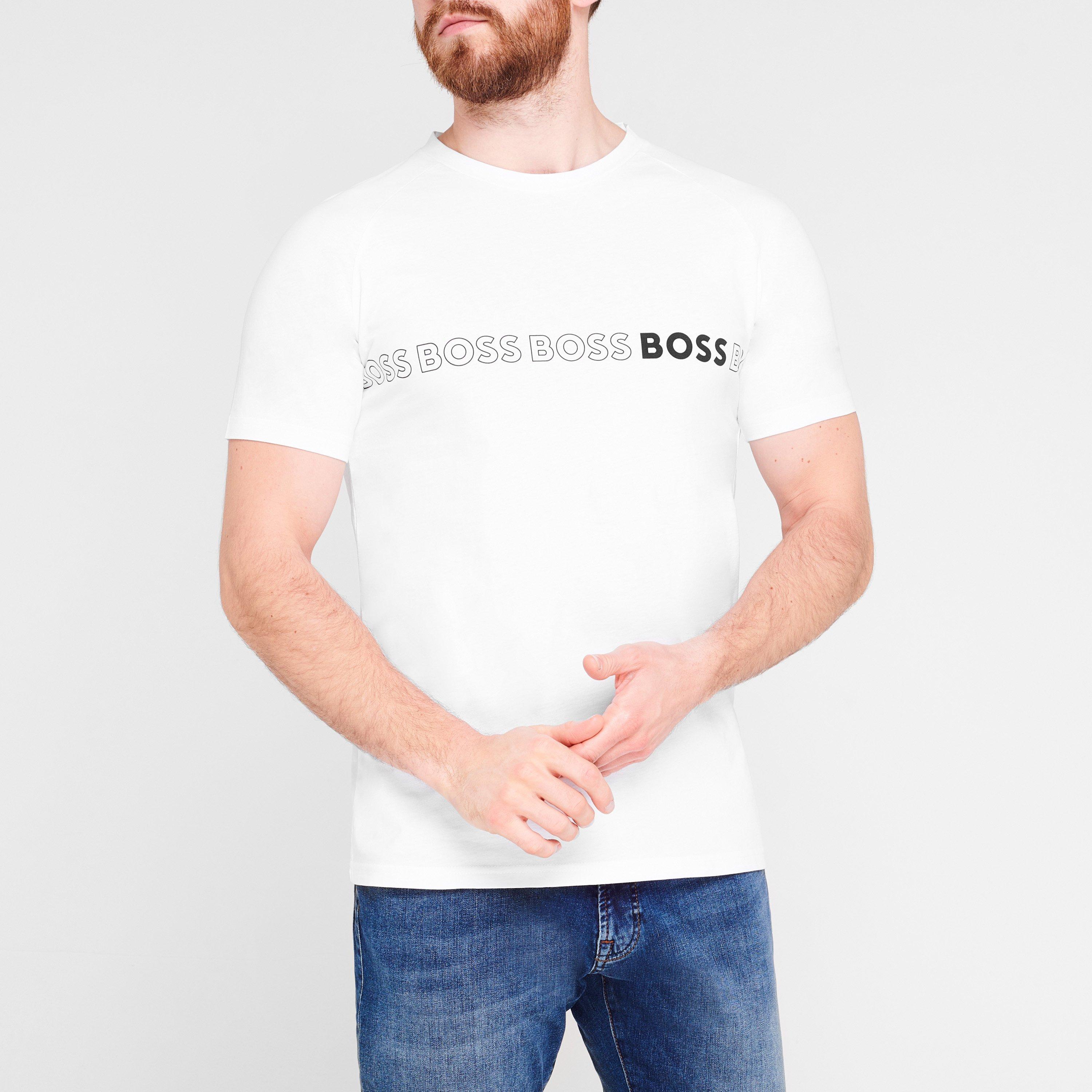 White 100 - Boss - Men's HBW Logo Slim T-Shirt, Printed T-Shirt - 3
