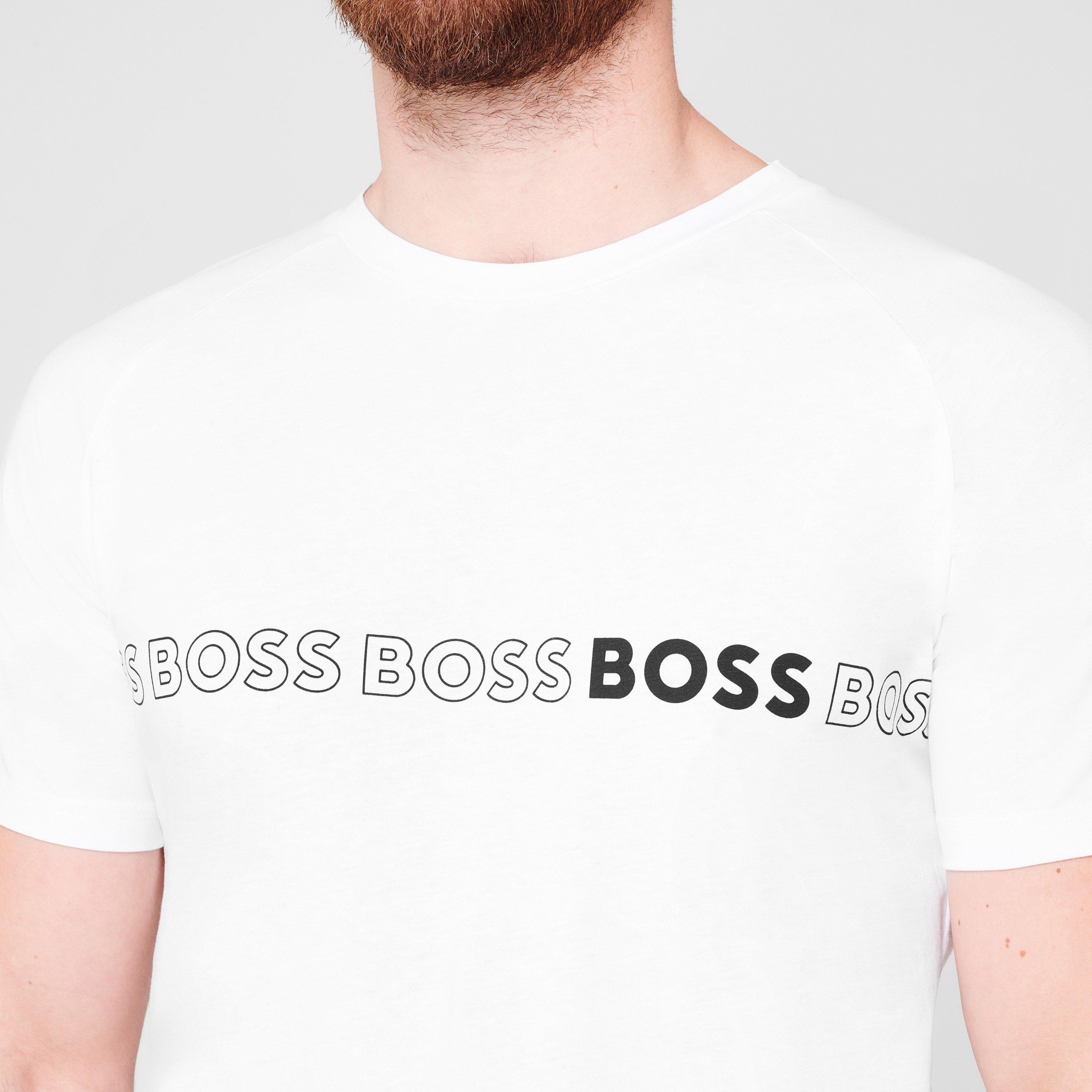 White 100 - Boss - Men's HBW Logo Slim T-Shirt, Printed T-Shirt - 5