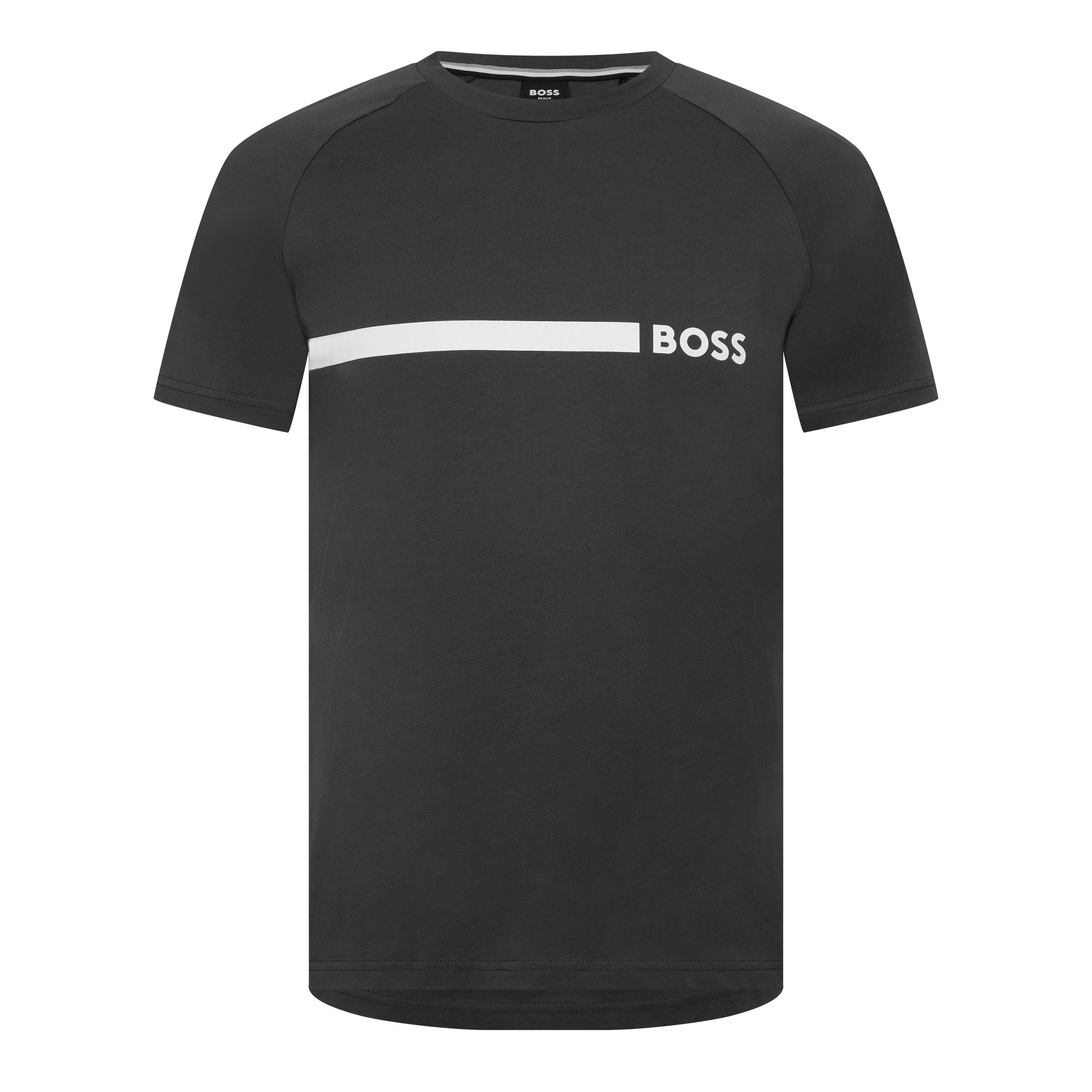 Charcoal 011 - Boss - Men's Logo Cotton Short Sleeve Crew Neck Slim Fit T-Shirt - 1