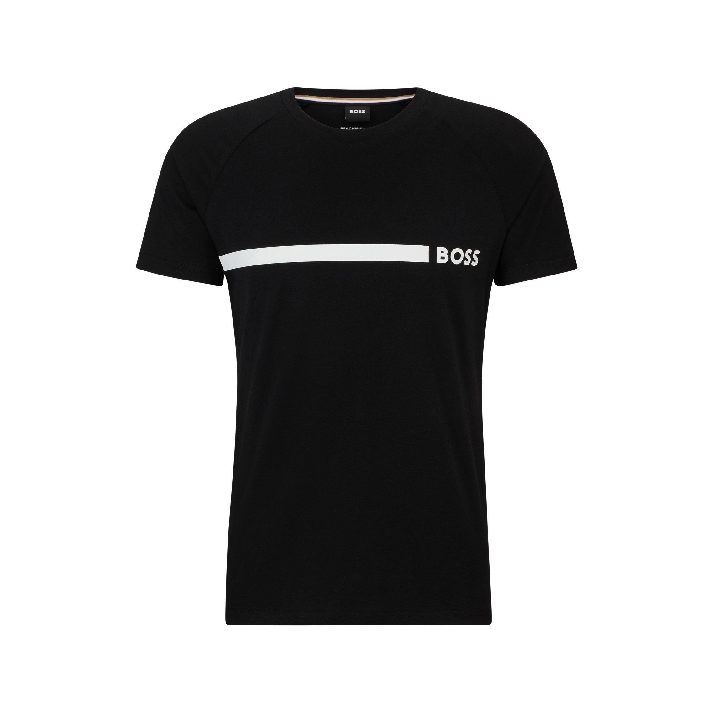 Black 001 - Boss - Men's Logo Cotton Short Sleeve Crew Neck Slim Fit T-Shirt - 5