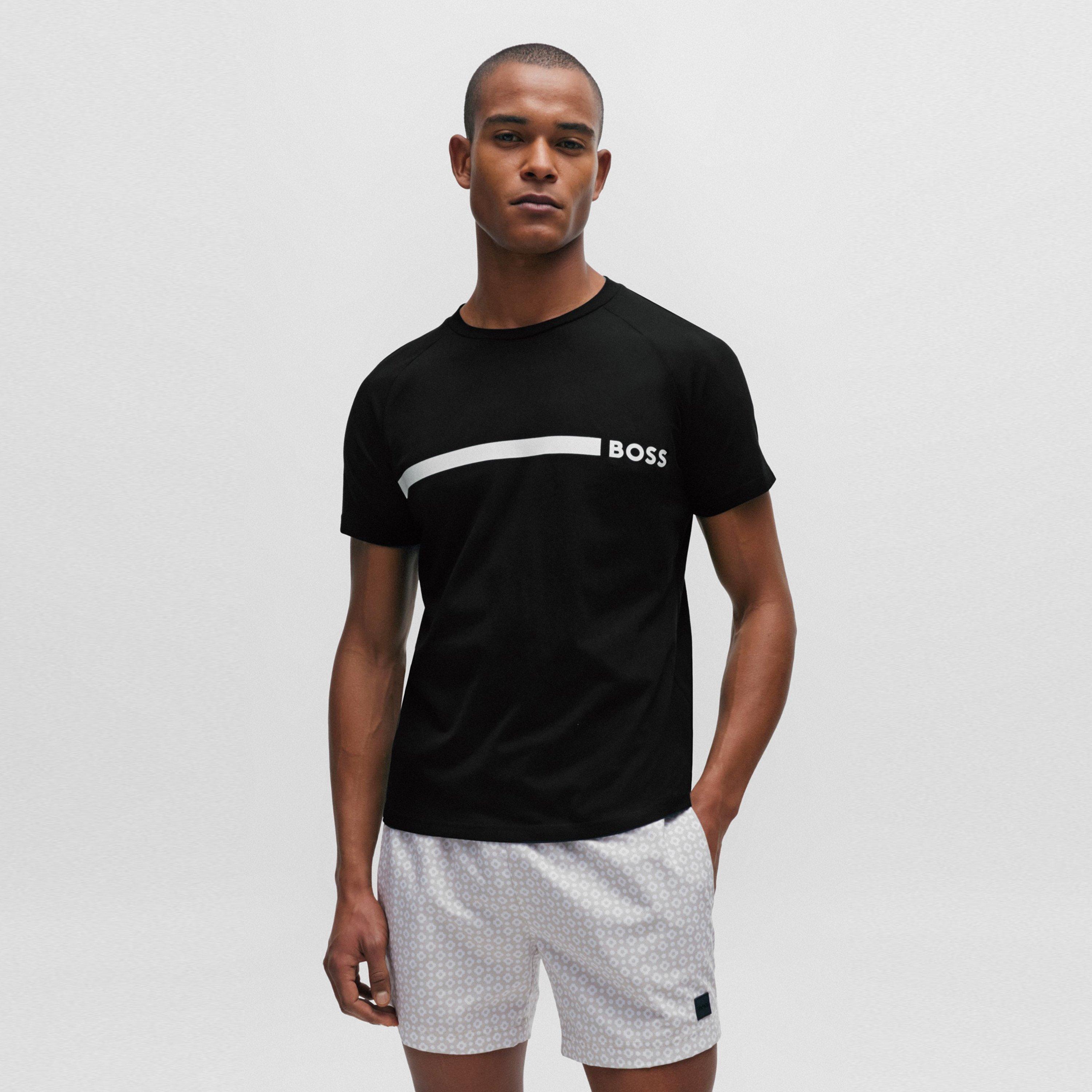 Black 001 - Boss - Men's Logo Cotton Short Sleeve Crew Neck Slim Fit T-Shirt - 3