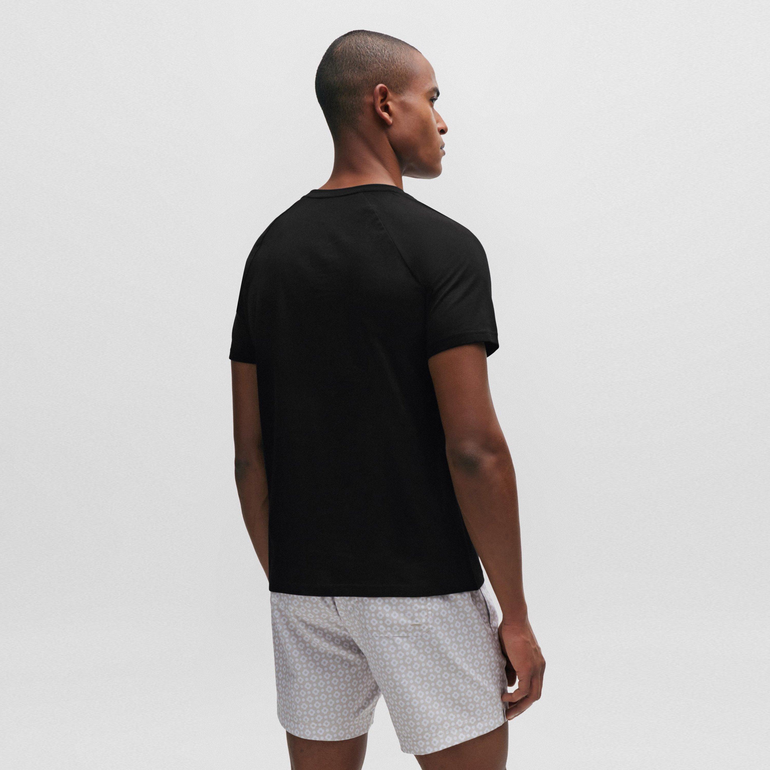 Black 001 - Boss - Men's Logo Cotton Short Sleeve Crew Neck Slim Fit T-Shirt - 4