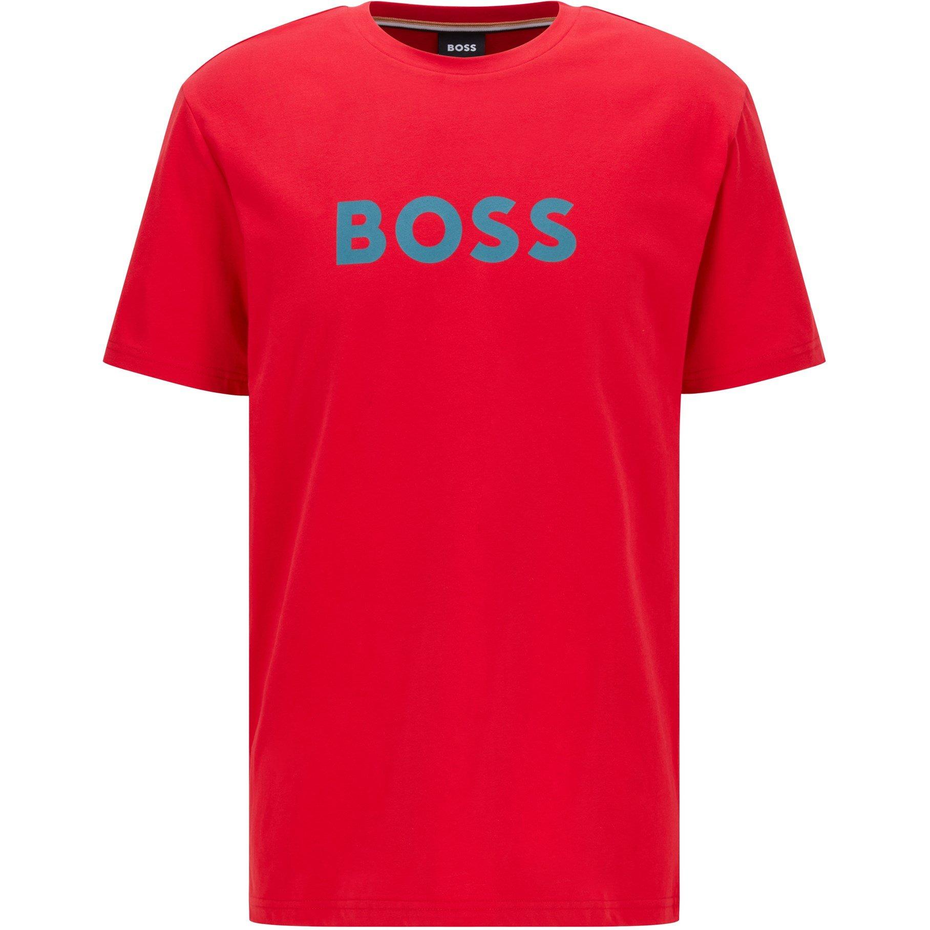 Bright Red 629 - Boss - Mens BOSS Bodywear Short Sleeve T-Shirt with Logo Print Detail - 1
