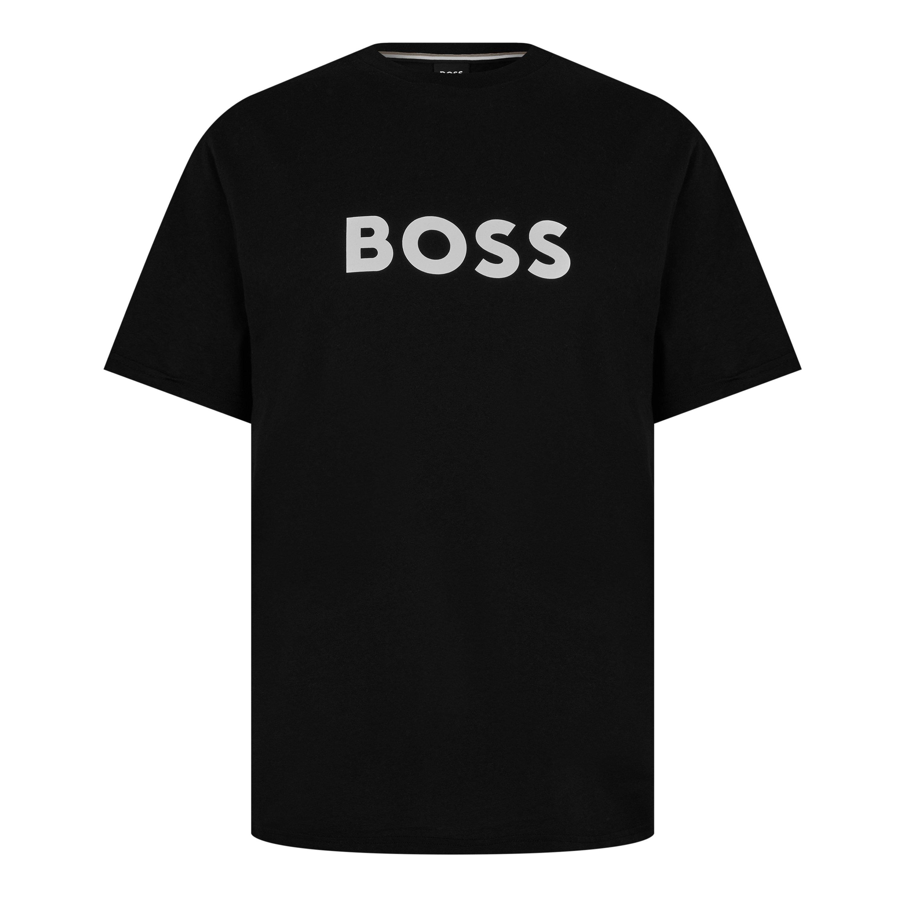 Schwarz 002 - Boss - Mens BOSS Bodywear Short Sleeve T-Shirt with Logo Print Detail - 7