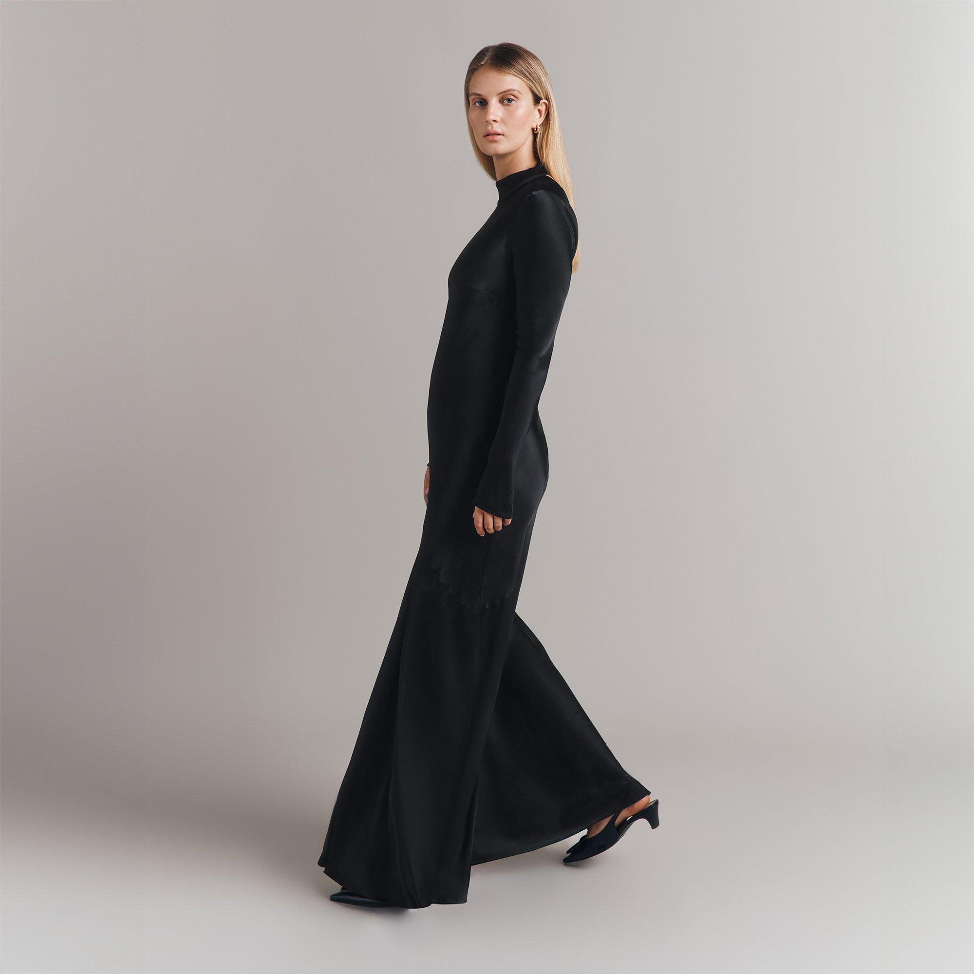 Black - Ghost - Women's Rayna Satin Maxi Slip Dress - 2